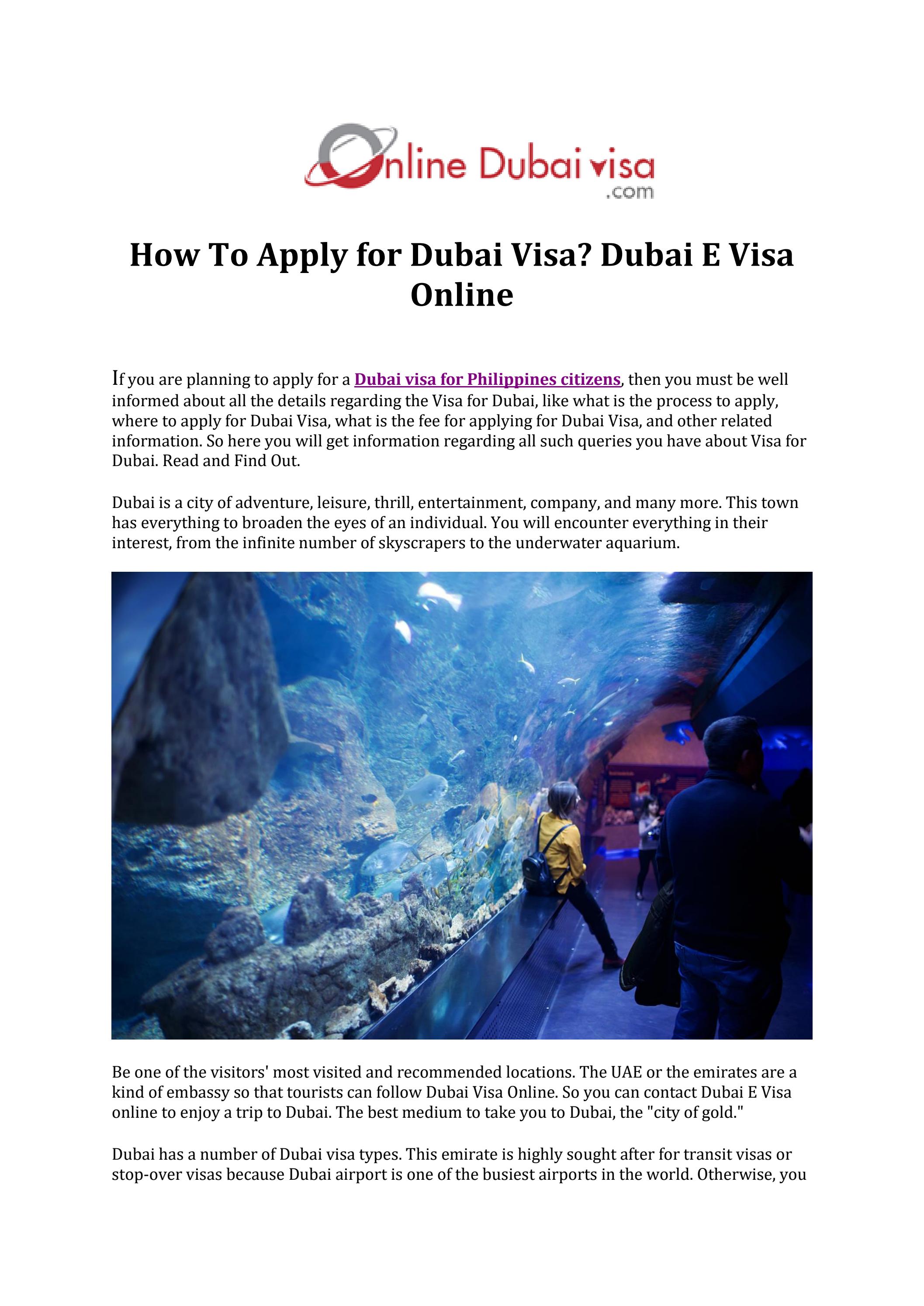How To Apply for Dubai Visa? Dubai E Visa Online by onlinedubaivisa002