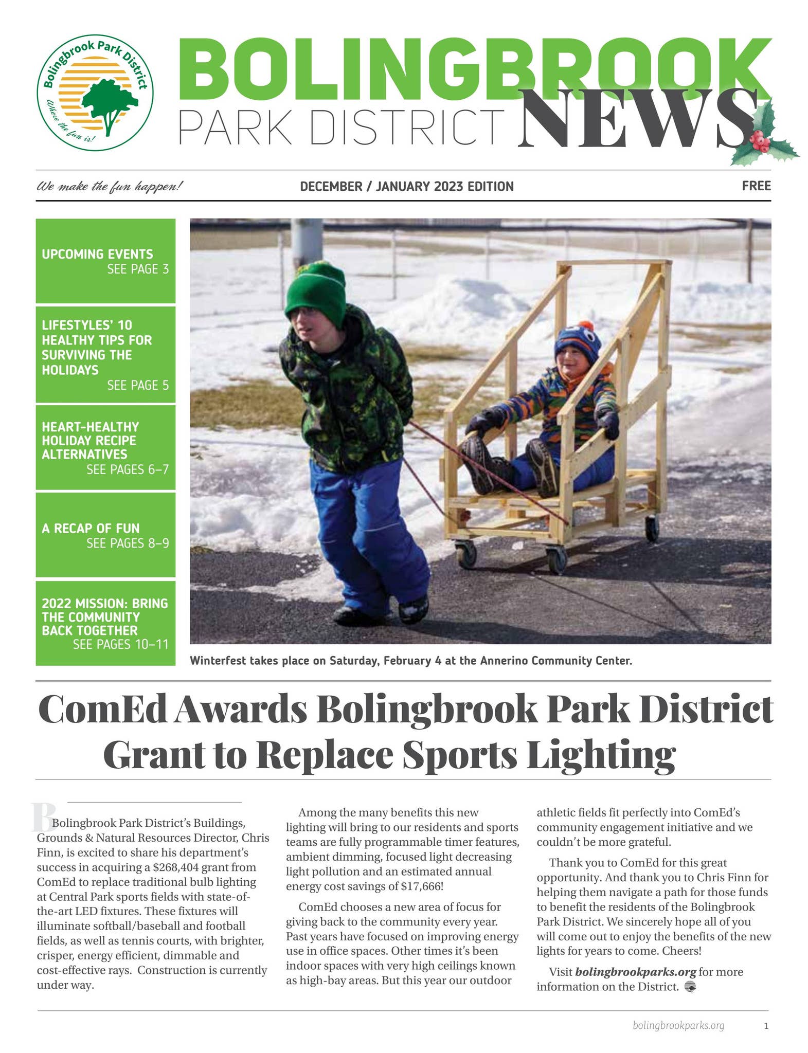 Bolingbrook Park District News December / January 2023 Edition by