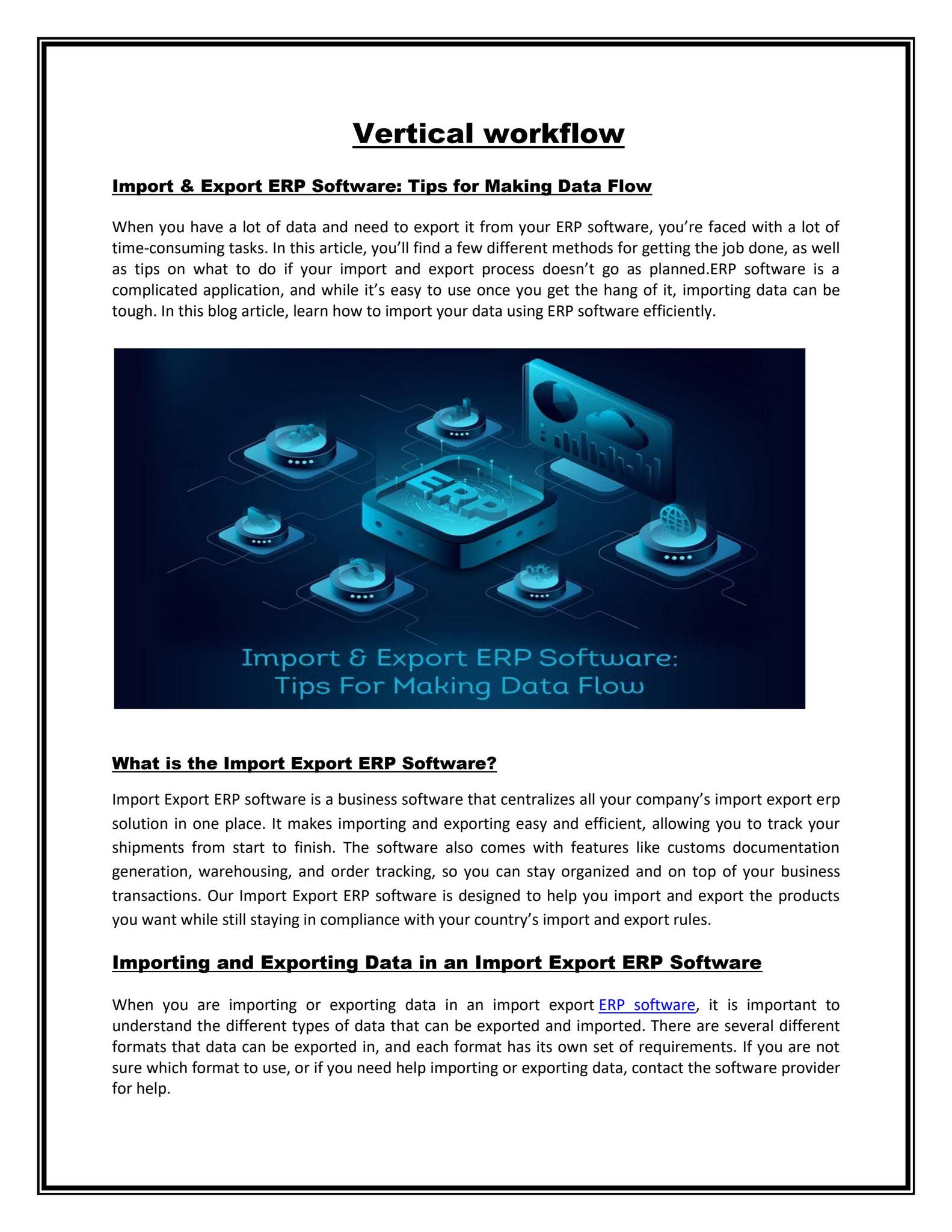 Import & Export ERP Software: Tips for Making Data Flow by Vertical ...