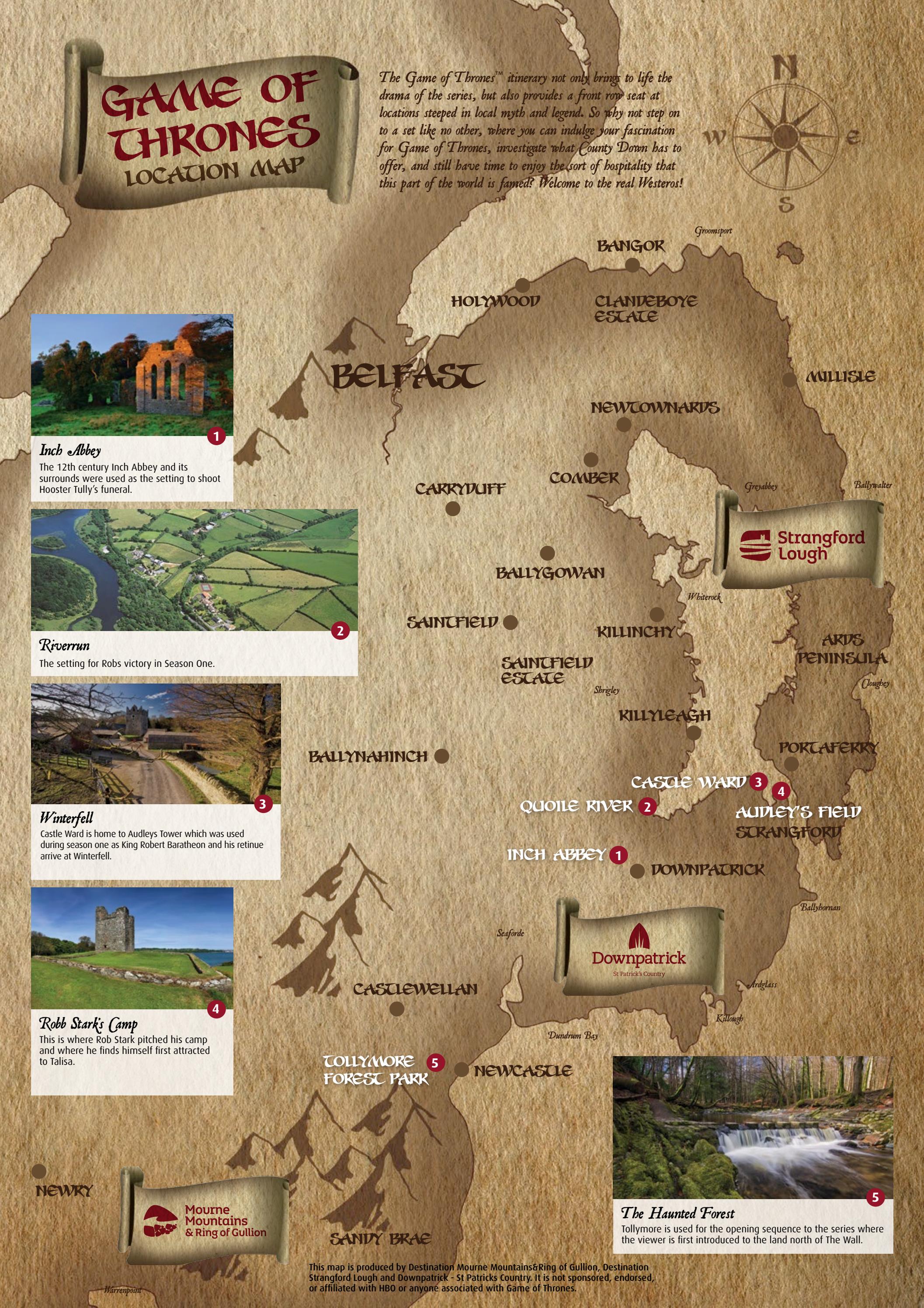 Game Of Thrones Film Location Map By VisitMourne Issuu
