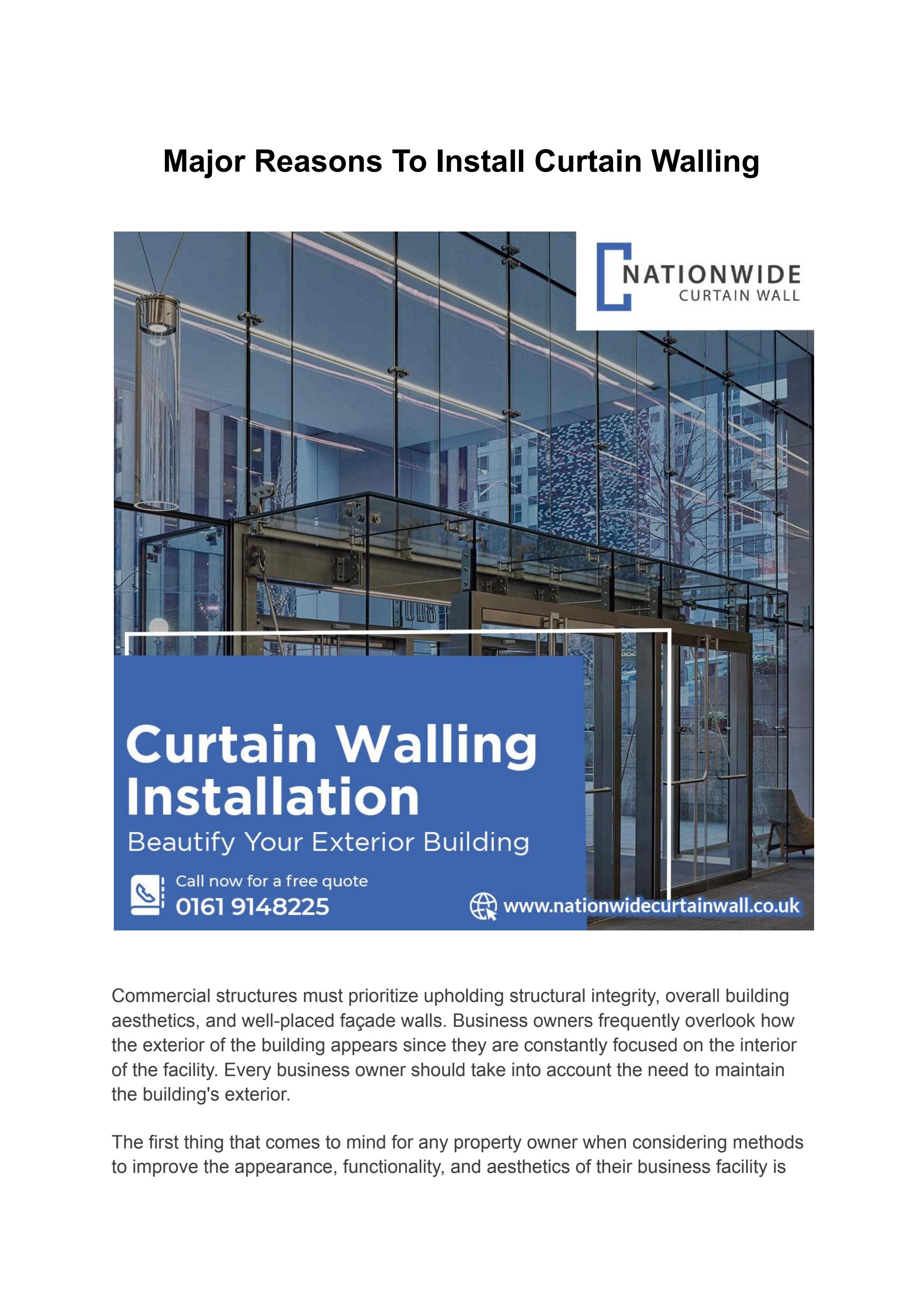 Curtain Walling Installation by Nationwide Curtain Wall Issuu