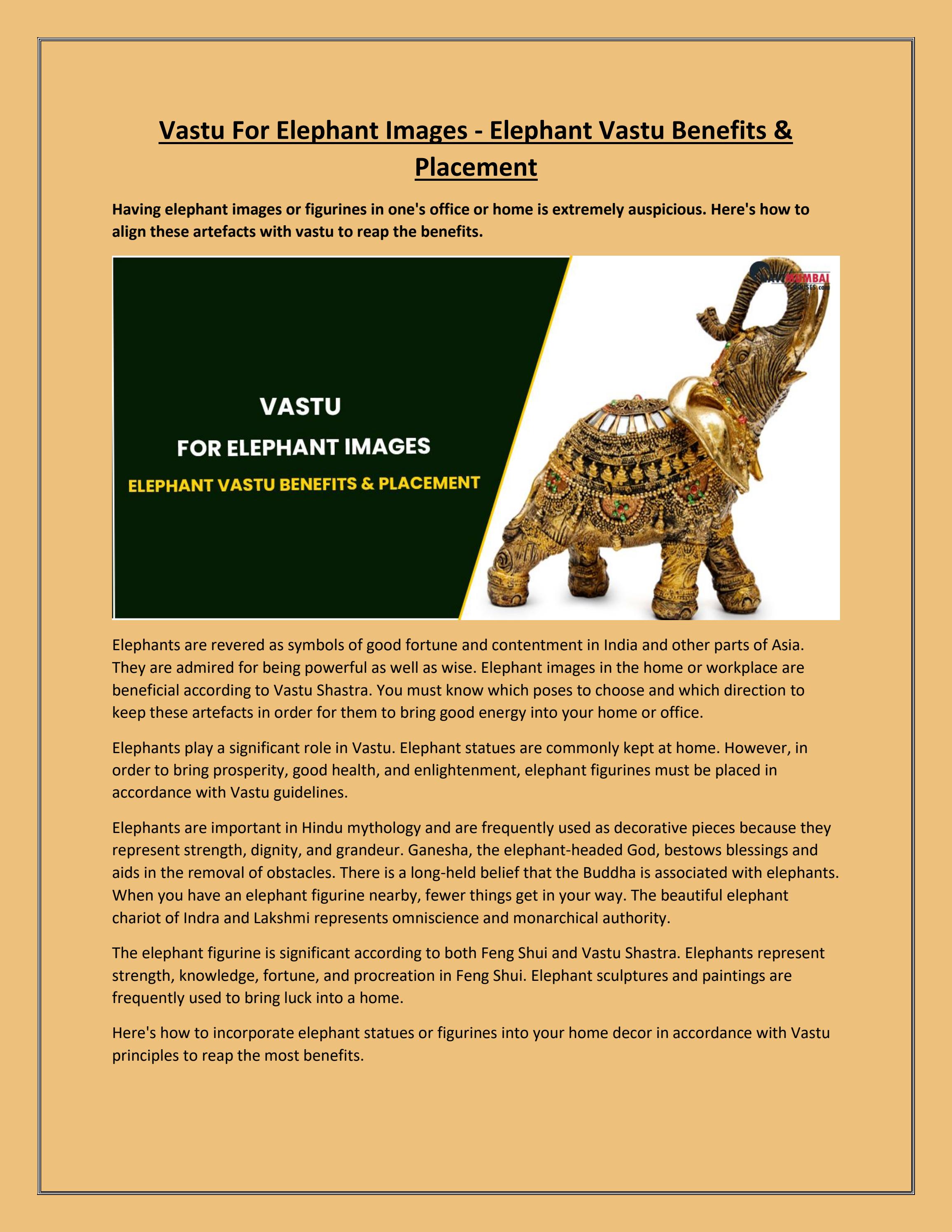 Vastu For Elephant Images Elephant Vastu Benefits & Placement by