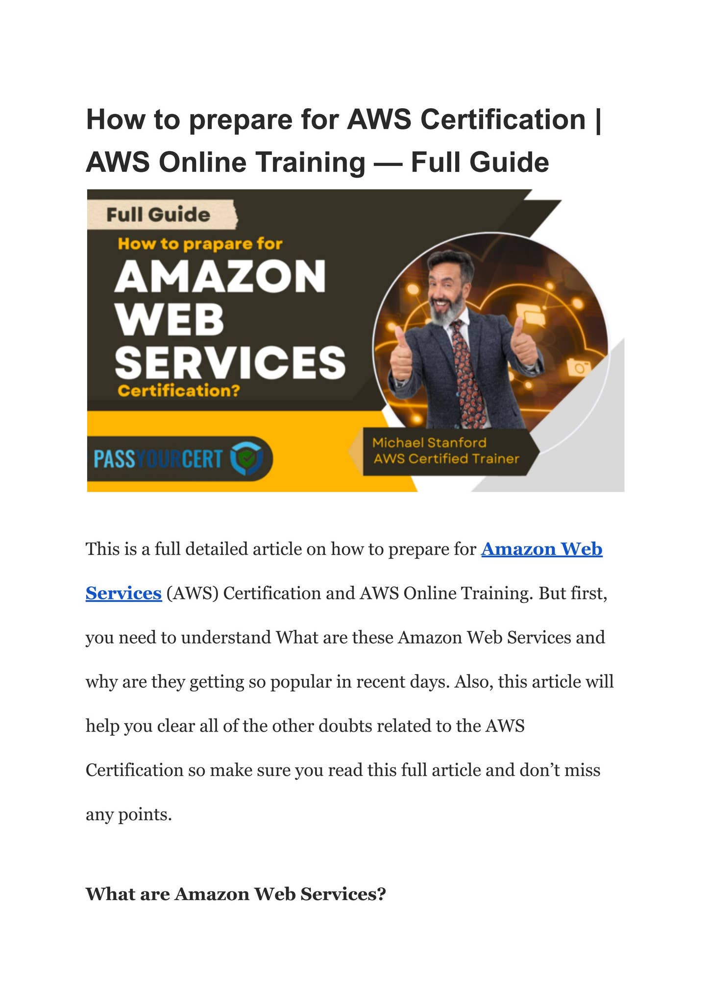How to prepare for AWS Certification | AWS Online Training — Full Guide ...