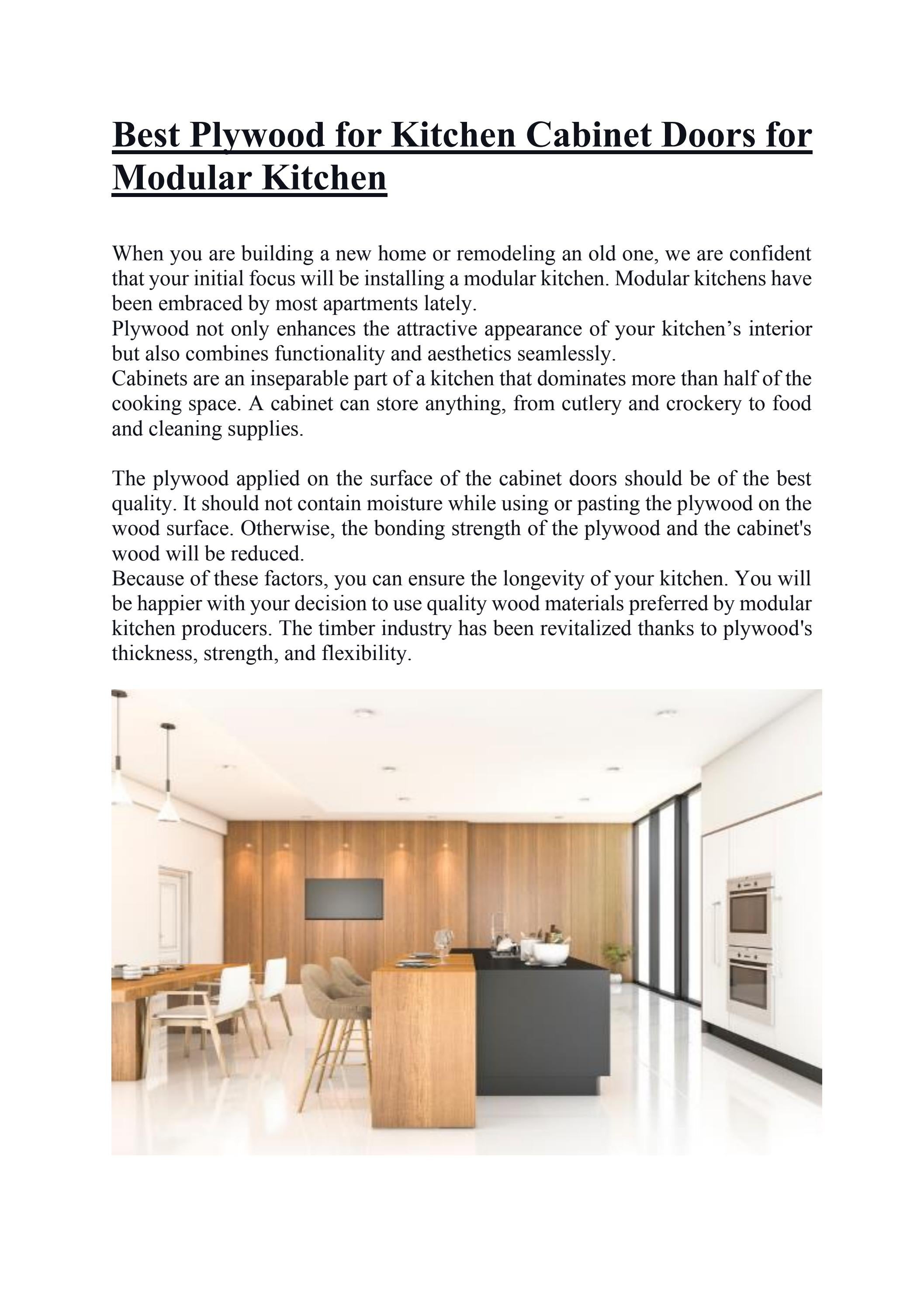 Best Plywood for Kitchen Doors for Modular Kitchen by Duroply