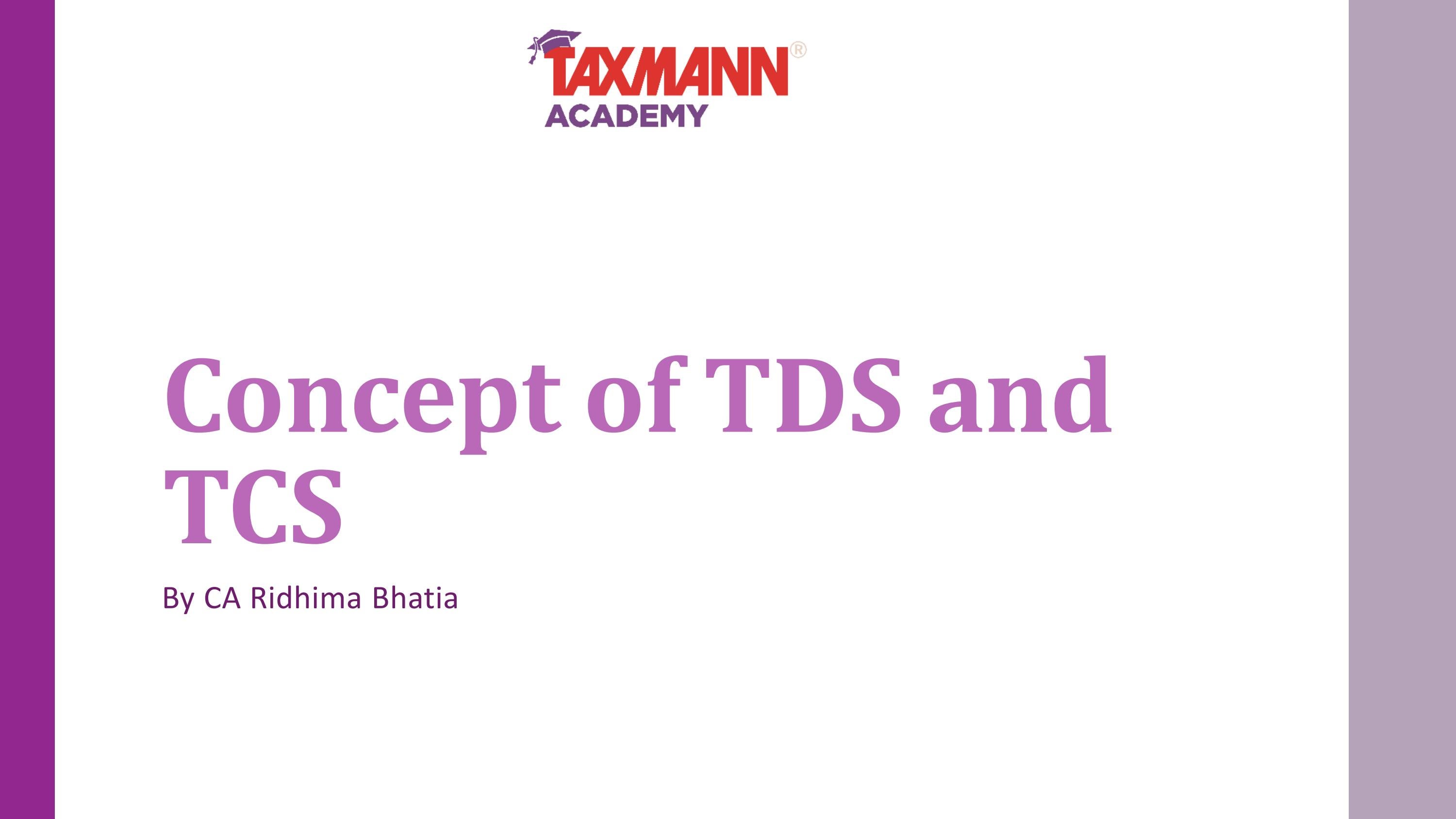 TaxmannPPT Concept of TDS and TCS by Taxmann Issuu