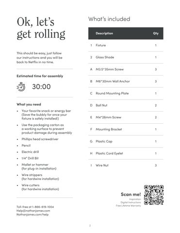 nathanjameshome 灯饰目录 · Reta 壁灯 Instruction Sheet 第 2 页