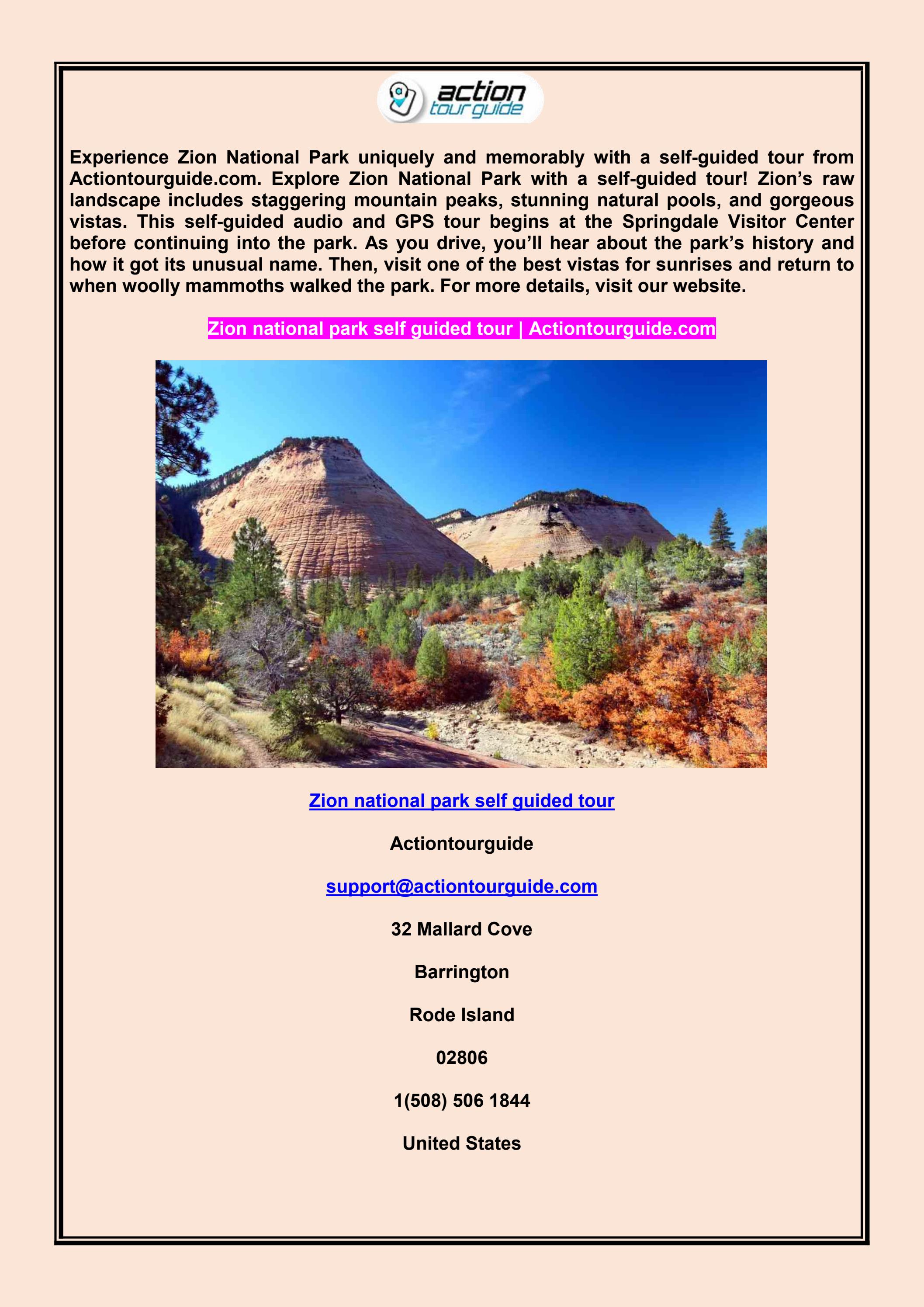 Zion National Park Self Guided Tour Actiontourguide By Actiontour Zion National Park Self Guided Tour Actiontourguide By Actiontour
