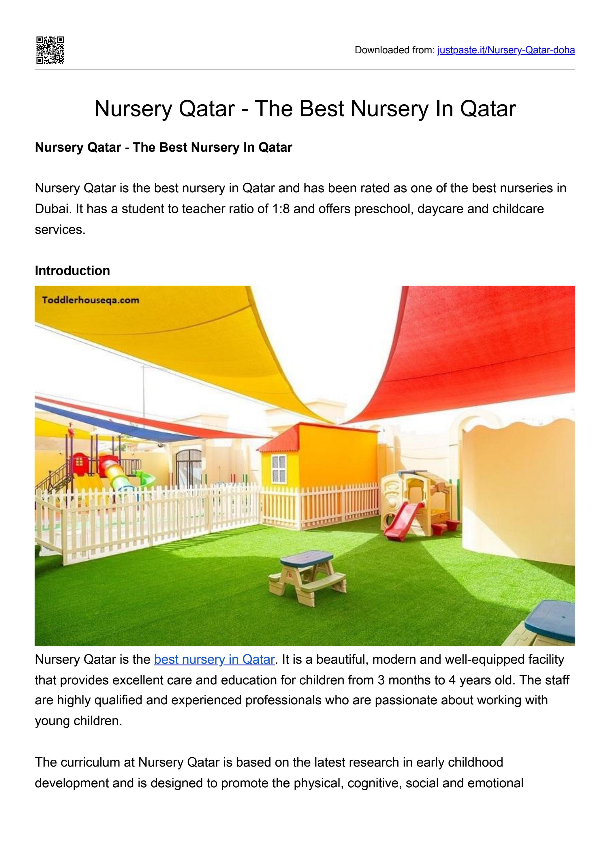 Nursery Qatar The Best Nursery In Qatar by tech world resources Issuu