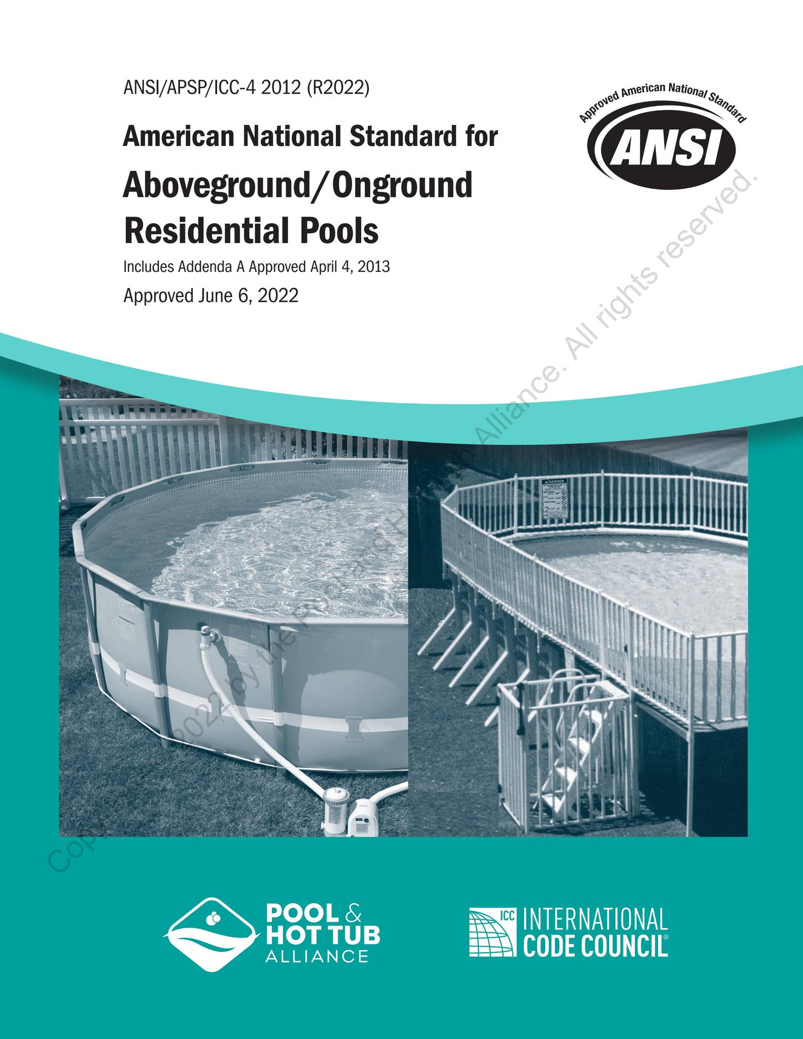 ANSI/APSP/ICC-4 2012 (R2022) American National Standard for Aboveground ...