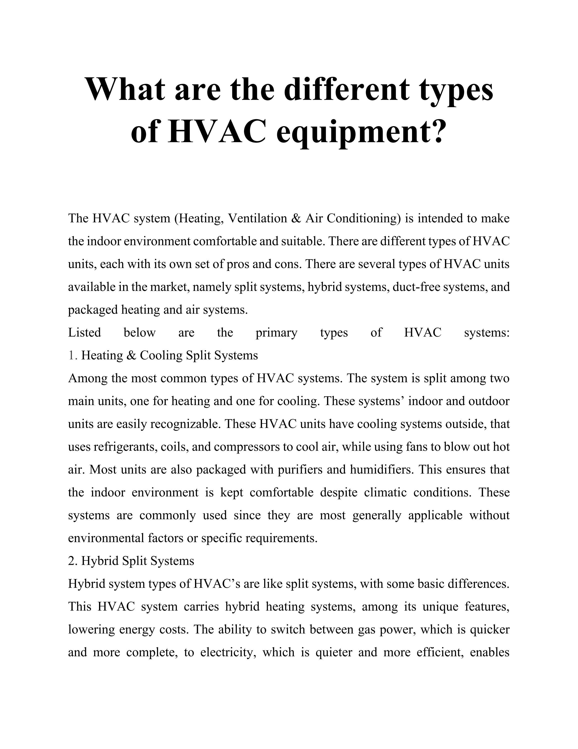 What are the different types of HVAC equipment? by Trosten Industries -  Issuu