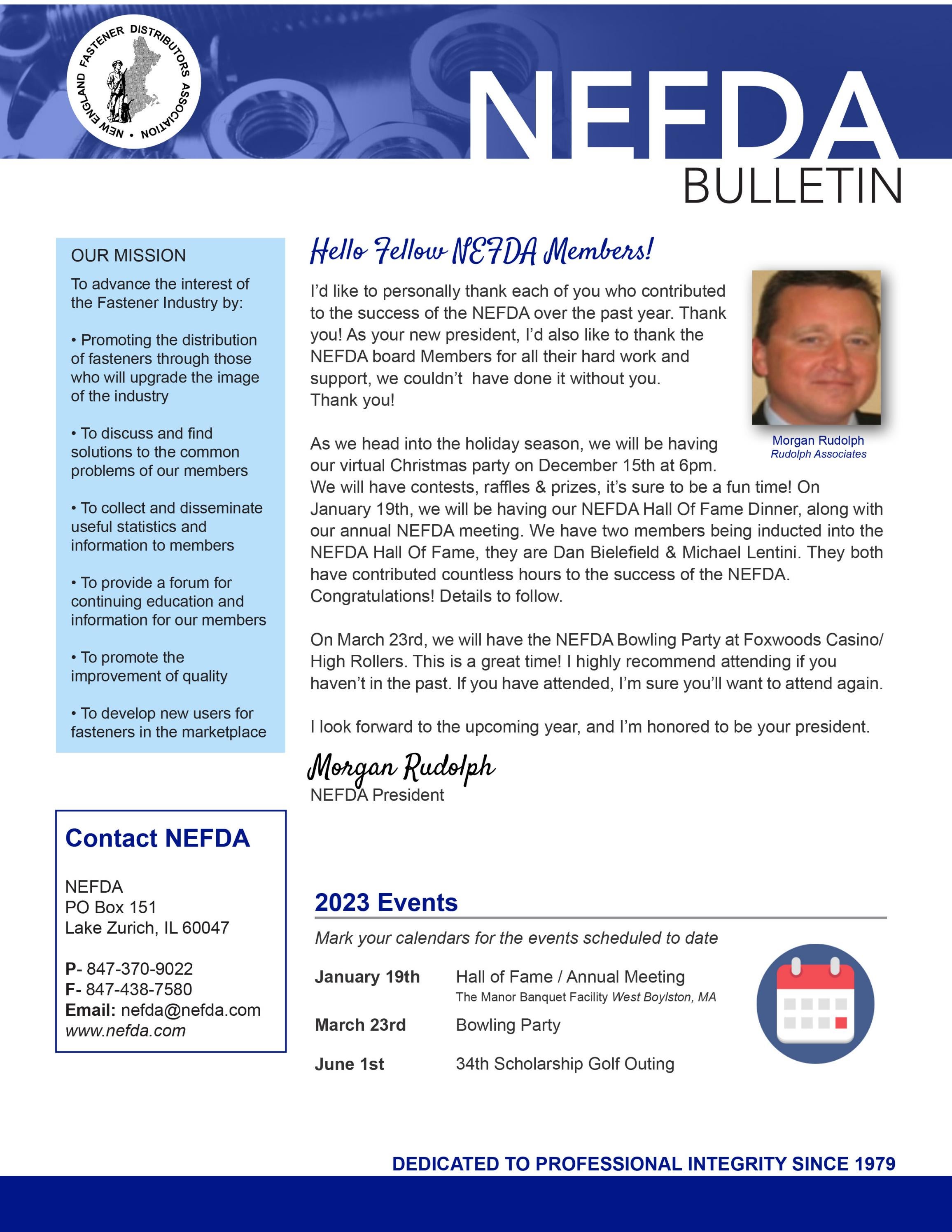 New England Fastener Distributors Association Fall 2022 Newsletter by