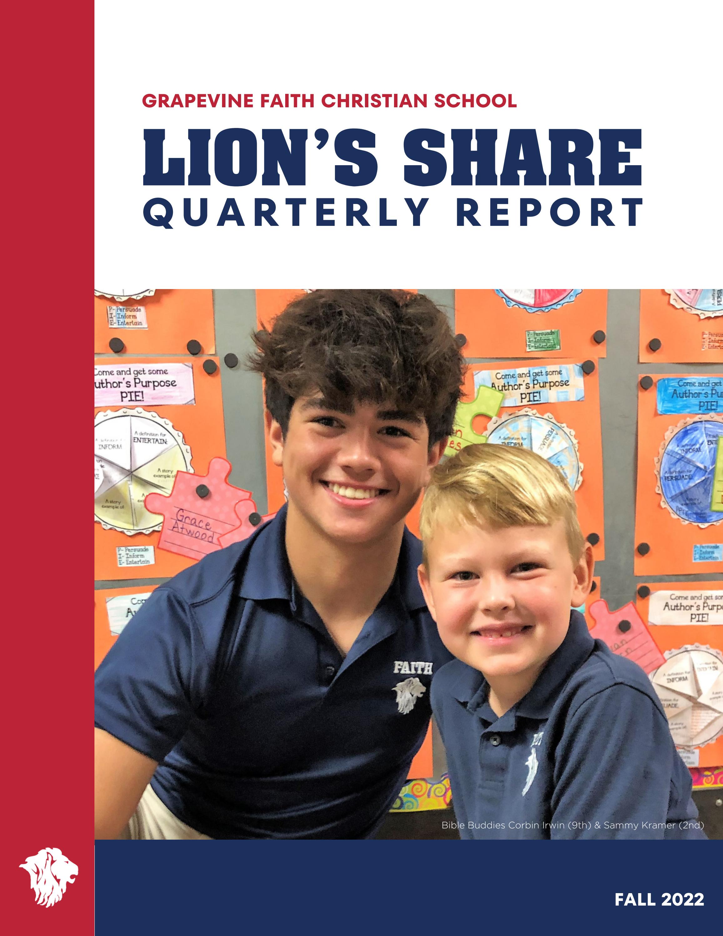 FALL 2022 Lion's Share Quarterly Report by grapevinefaith Issuu