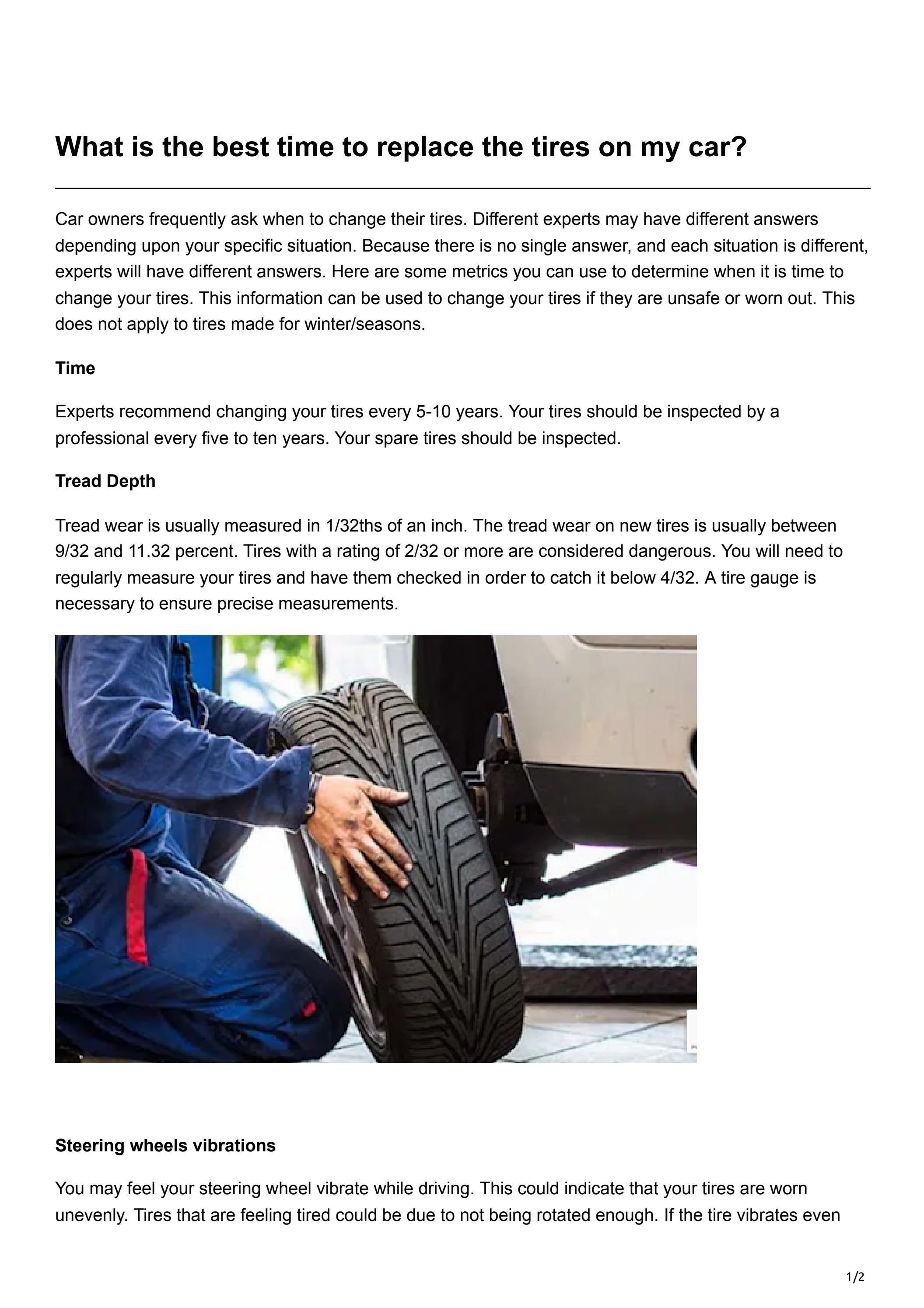 What is the best time to replace the tires on my car? by autosure fit Issuu