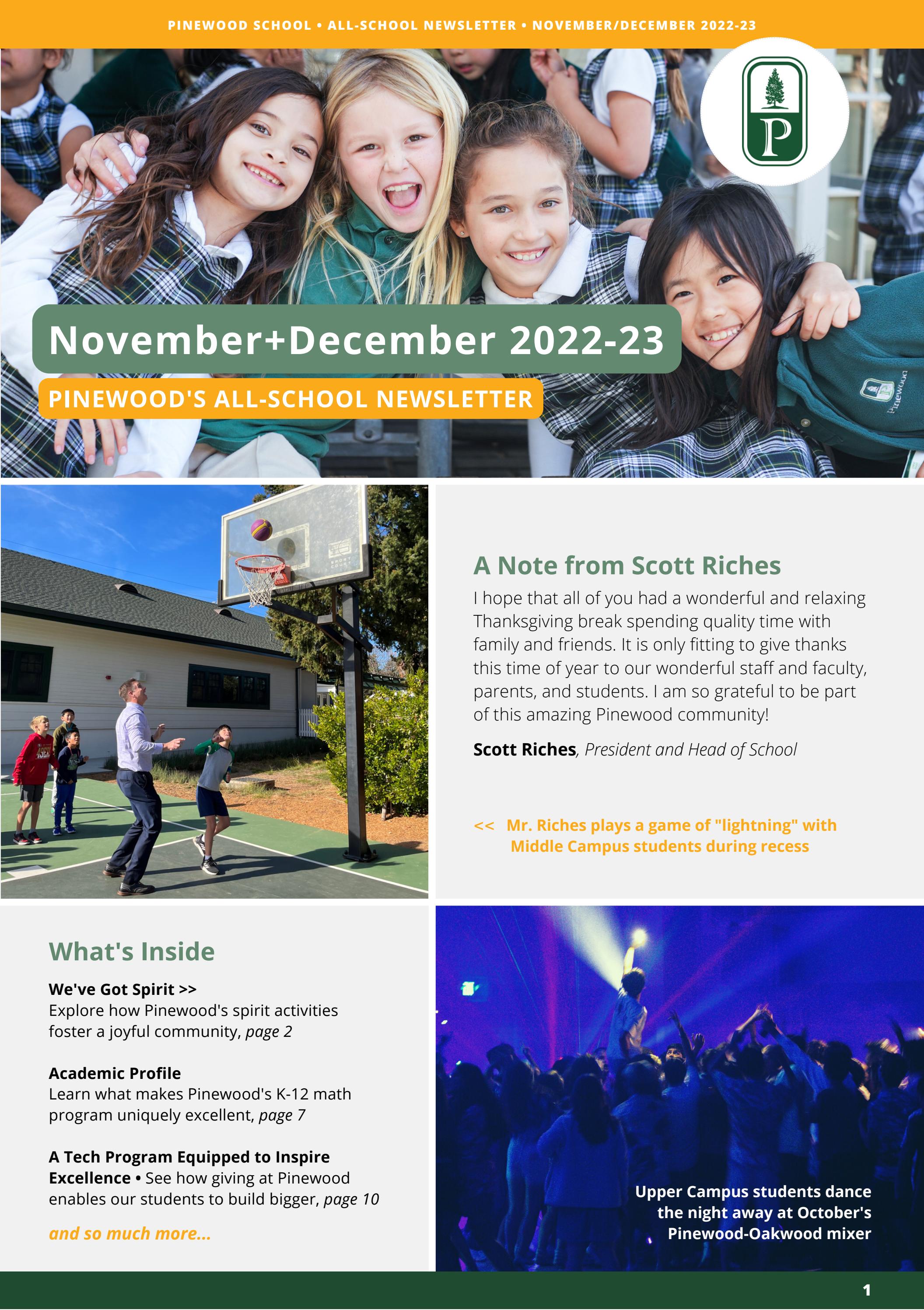 AllSchool Newsletter • November+December 202223 by Pinewood School