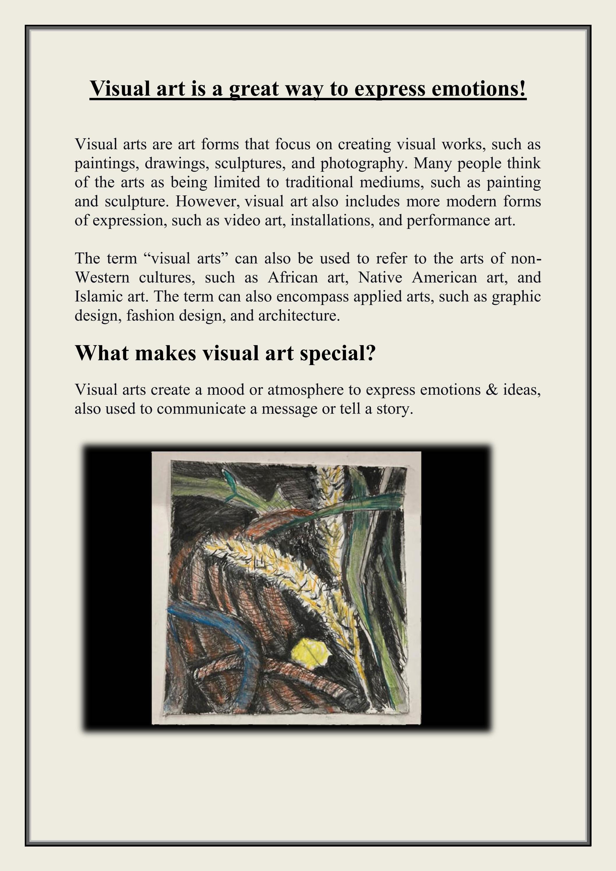 Visual art is a great way to express emotions! by cdobieart1 Issuu