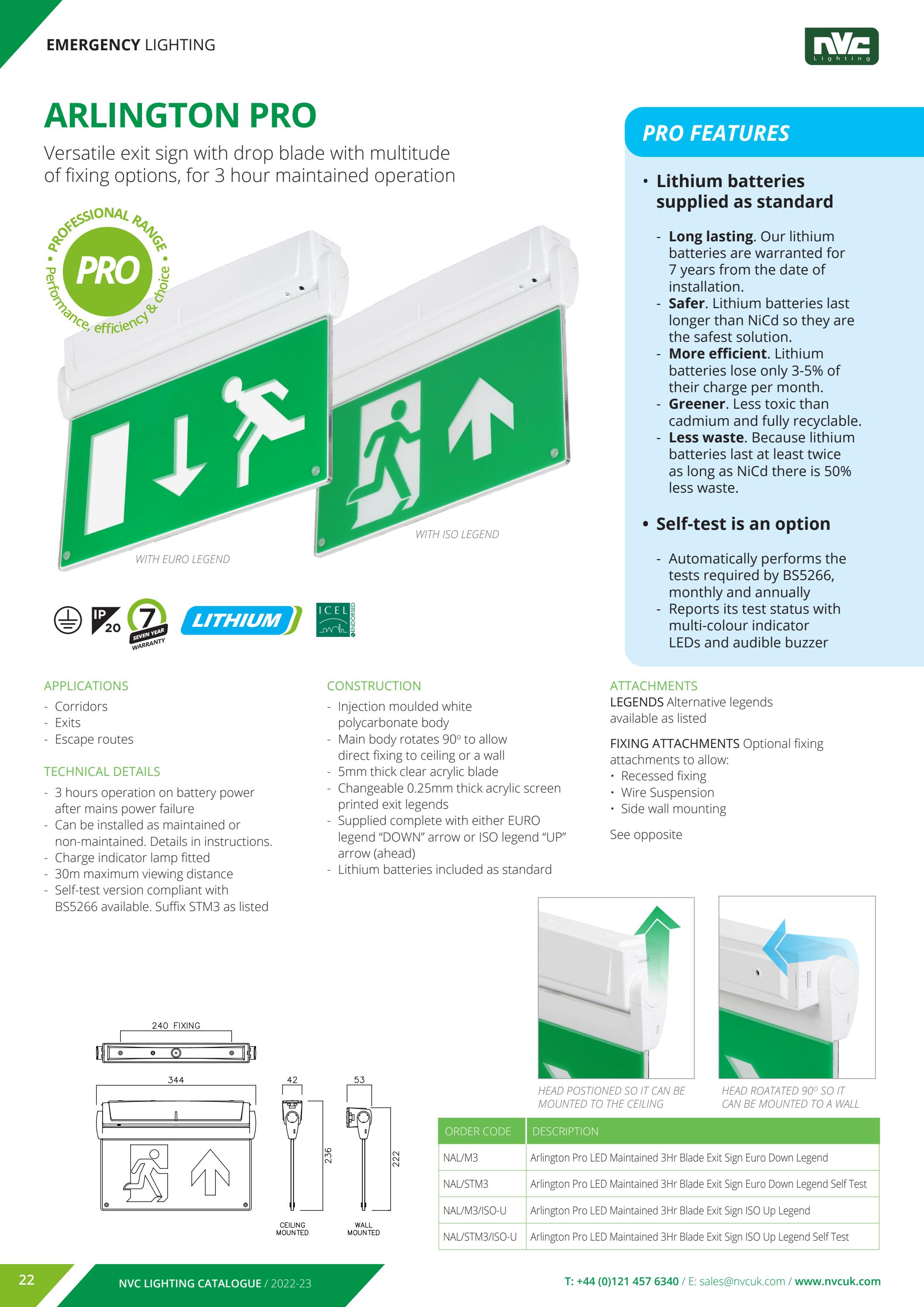 ARLINGTON LITHIUM Catalogue Page by NVC Lighting UK Issuu