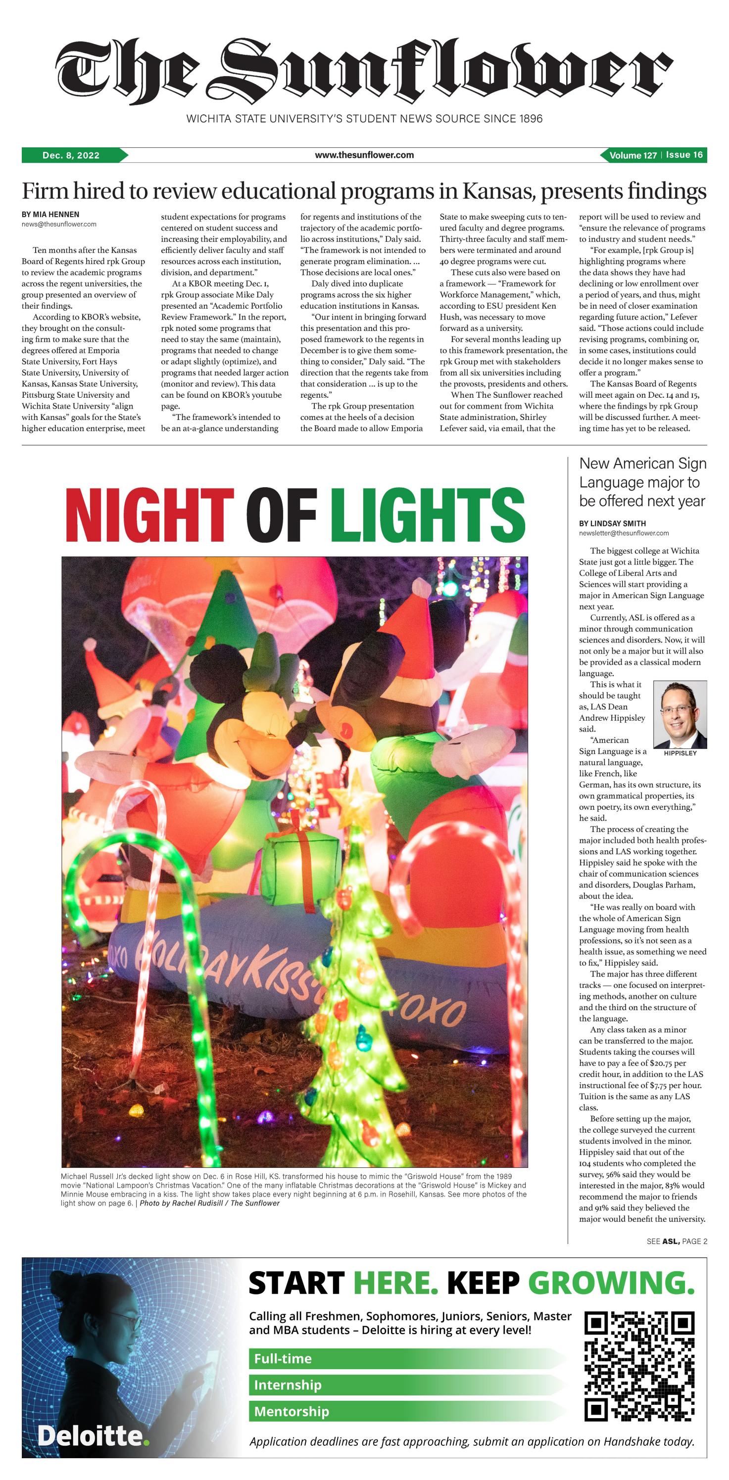 The Sunflower v. 127 i. 16 Dec. 8, 2022 by The Sunflower Newspaper Issuu