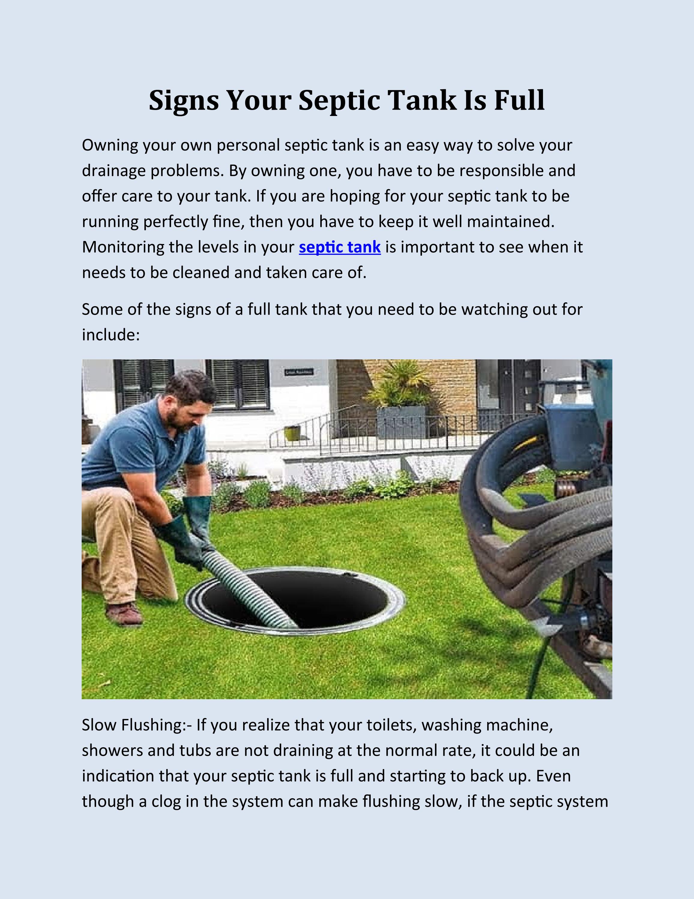 Signs Your Septic Tank Is Full by septicconnection Issuu