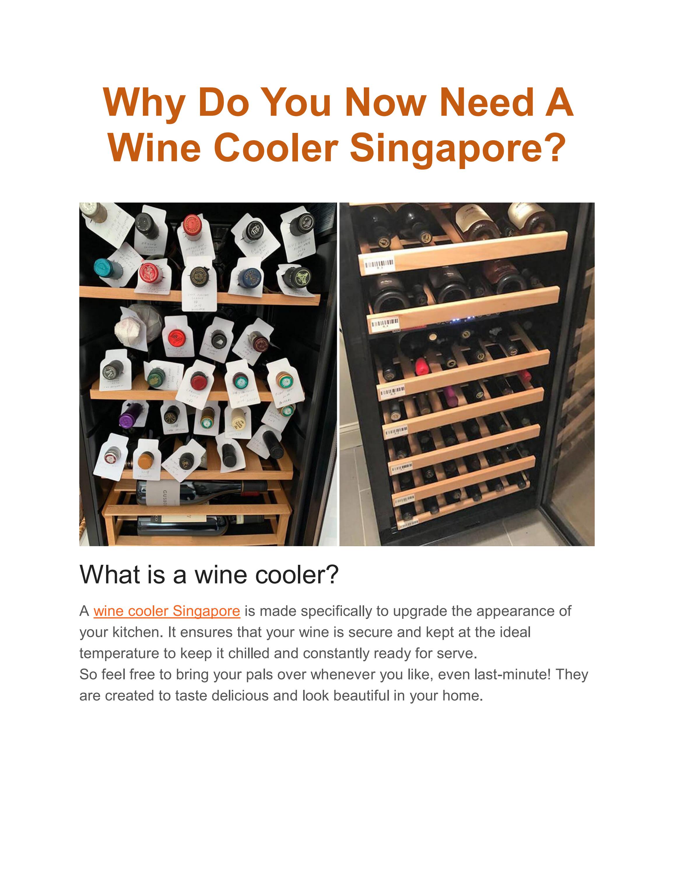 Why Do You Now Need A Wine Cooler Singapore by ChateauWinecooler Issuu
