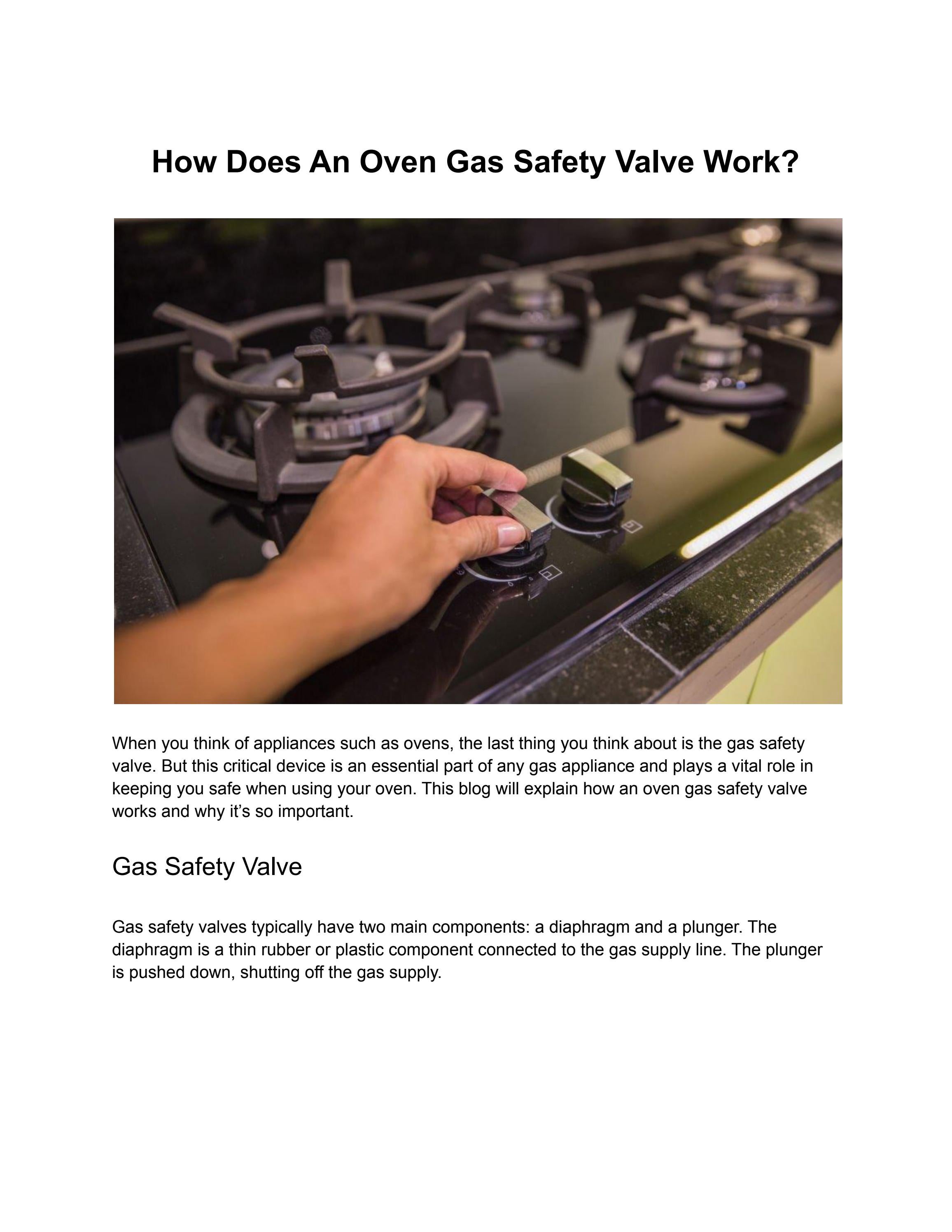 How Does An Oven Gas Safety Valve Works? by GasnTools Digital Issuu