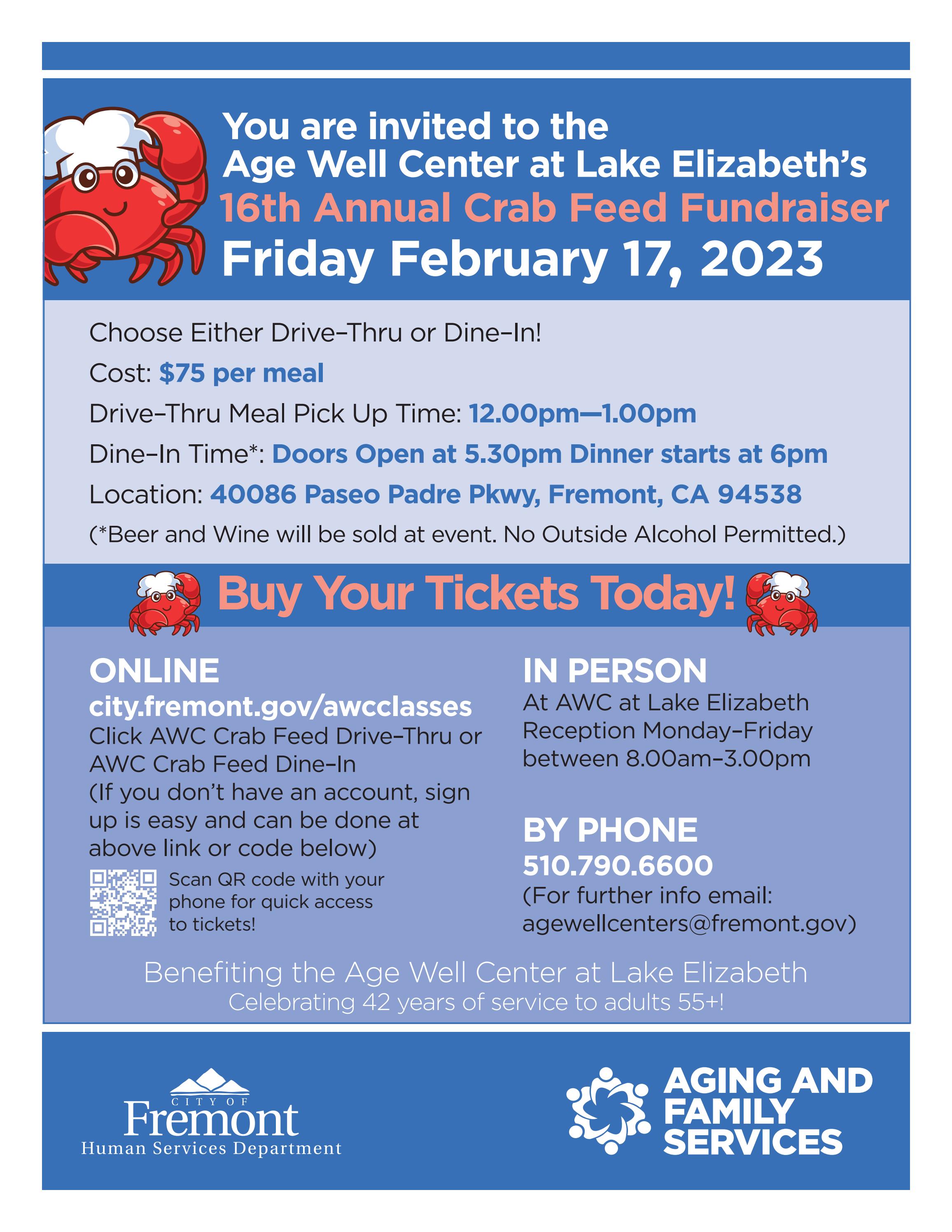 16th Annual Crab Feed Fundraiser by City of Fremont Human Services
