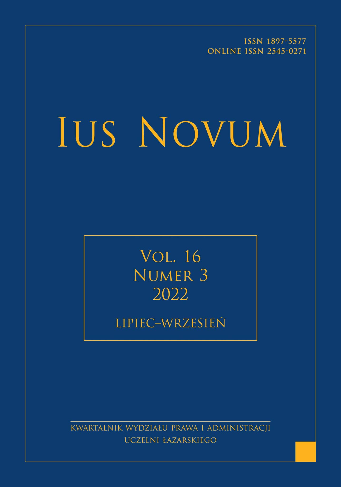 Ius Novum 32022 by Publishing House of the Lazarski University - Issuu