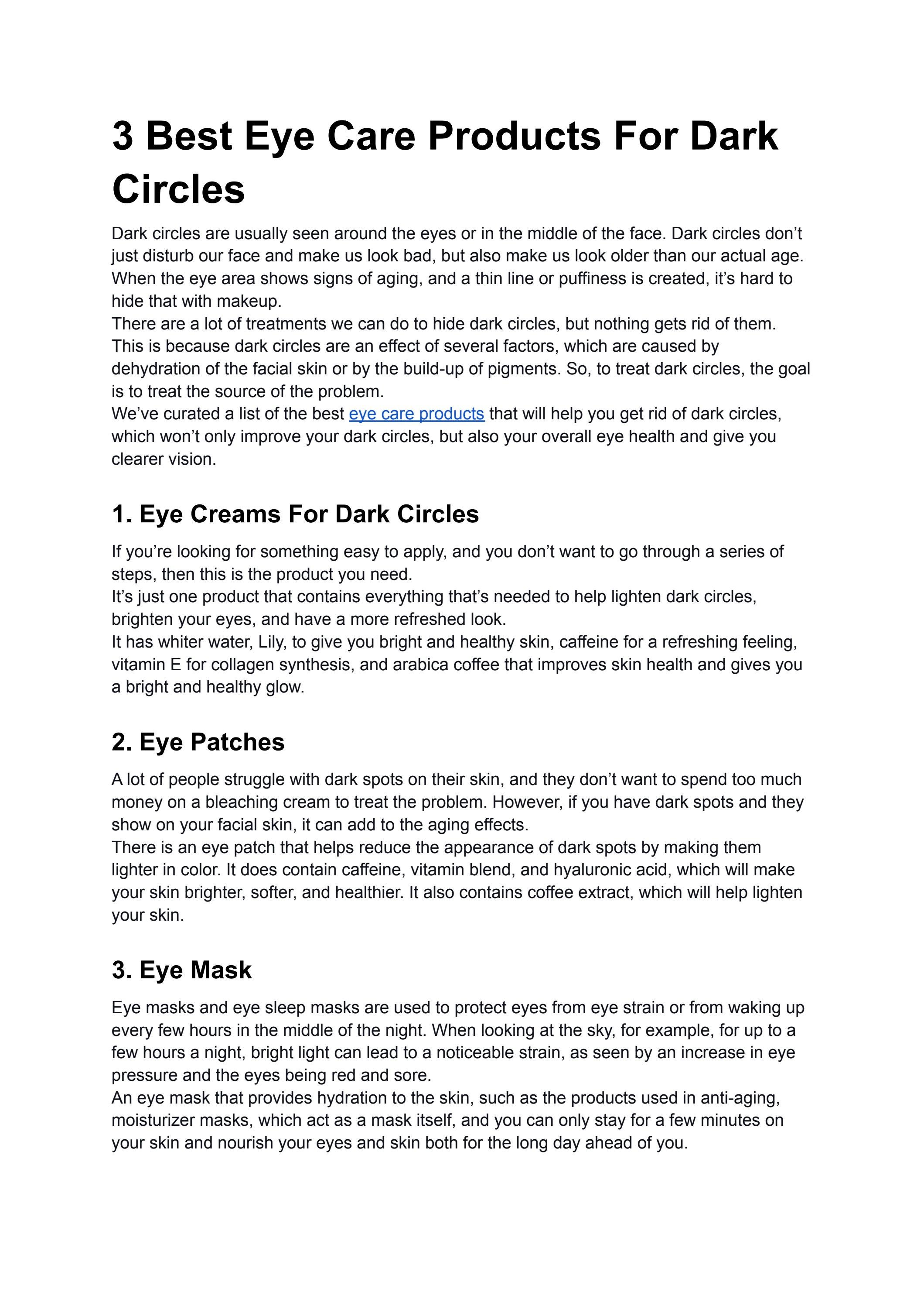 3 Best Eye Care Products For Dark Circles by Javier Wright Issuu