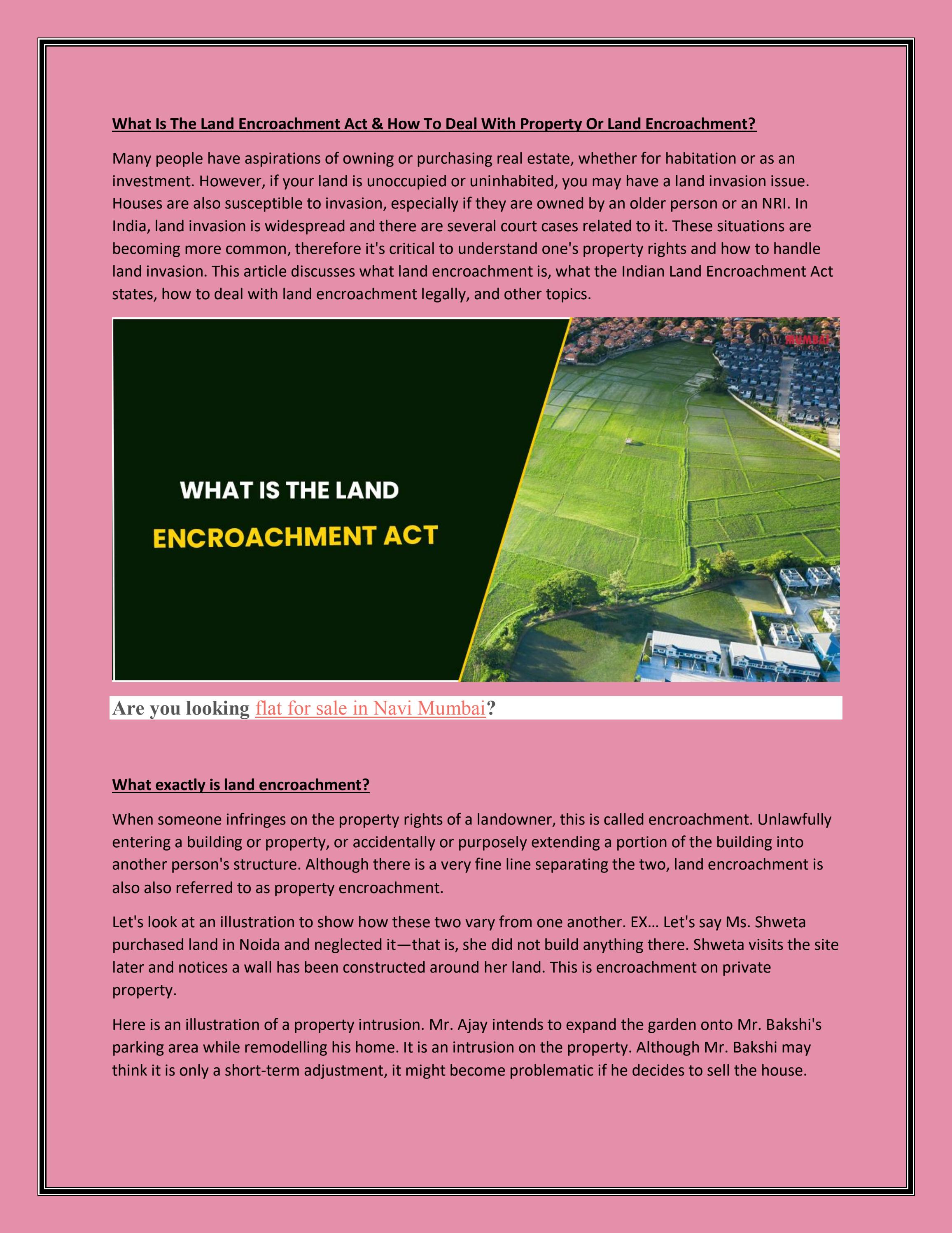 What Is The Land Encroachment Act & How To Deal With Property Or Land Encroachment? by NHMhouses