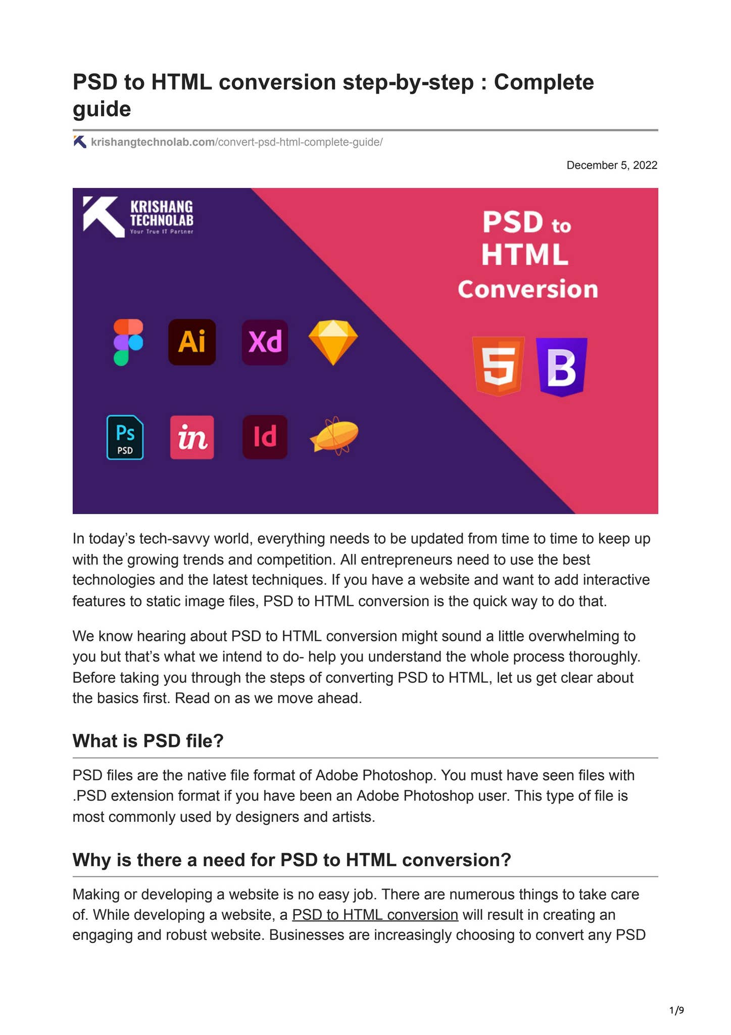 PSD to HTML Conversion Service Guide by Krishang Technolab - Issuu