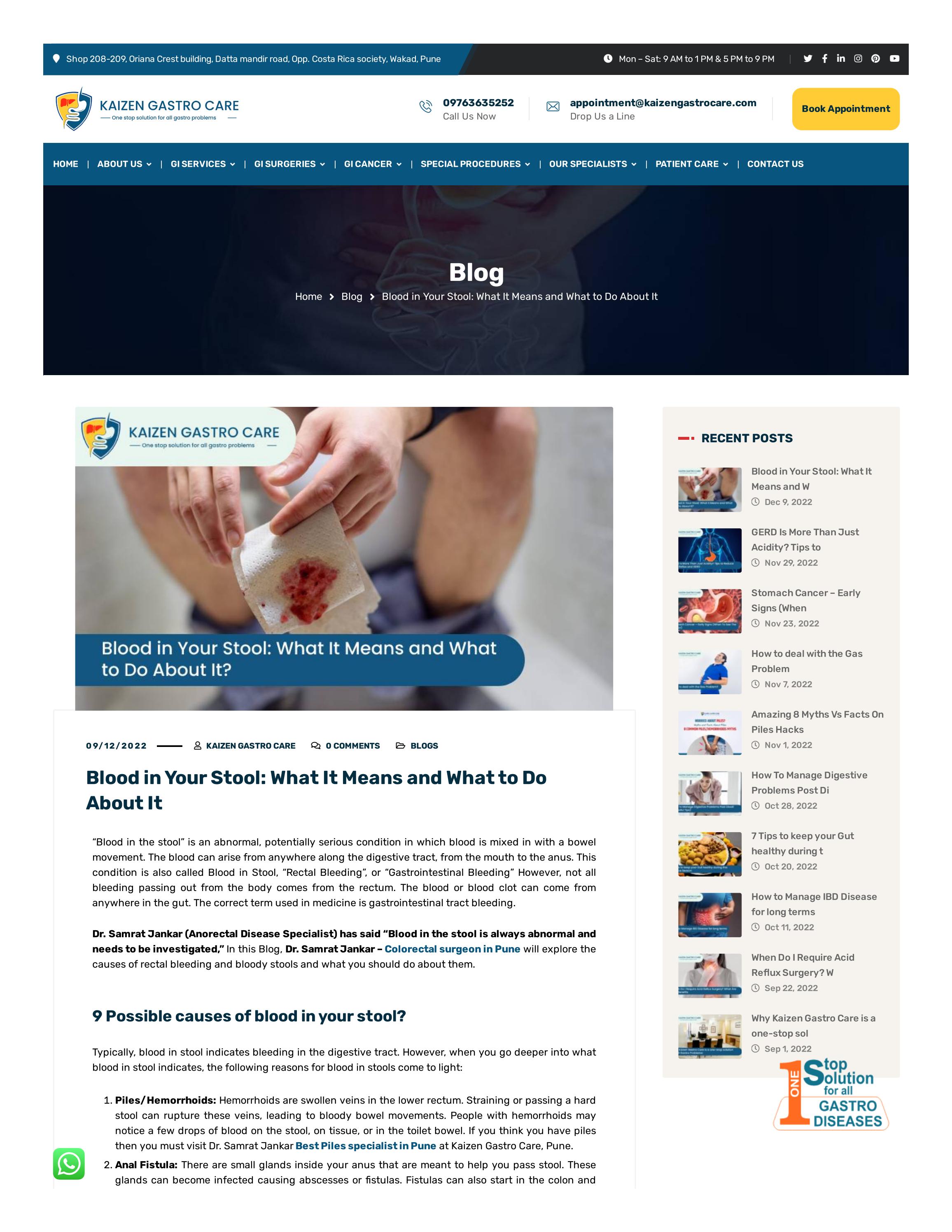 Blood in Your Stool: What It Means and What to Do About It- Kaizen