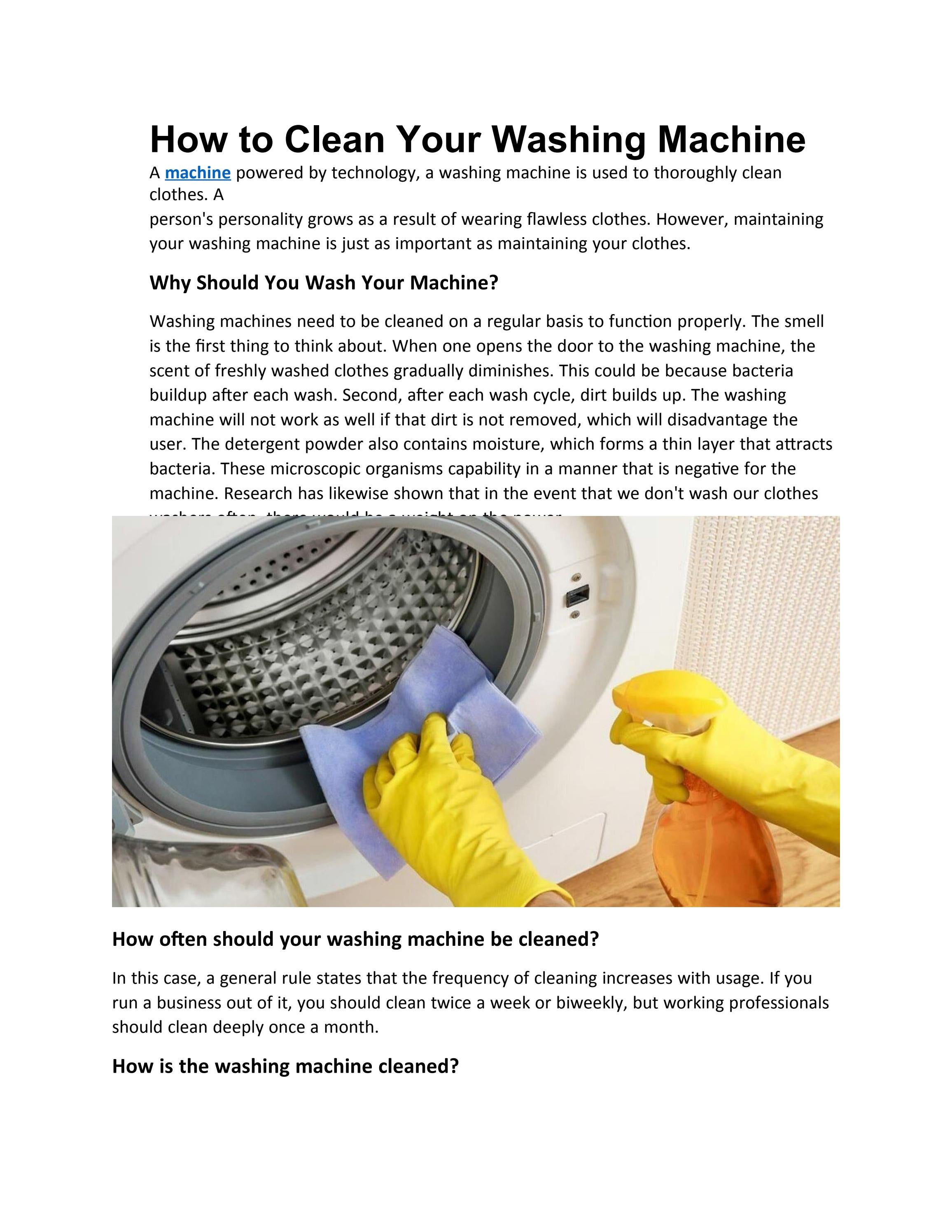 How to Clean Your Washing Machine by Fazal Sons Issuu