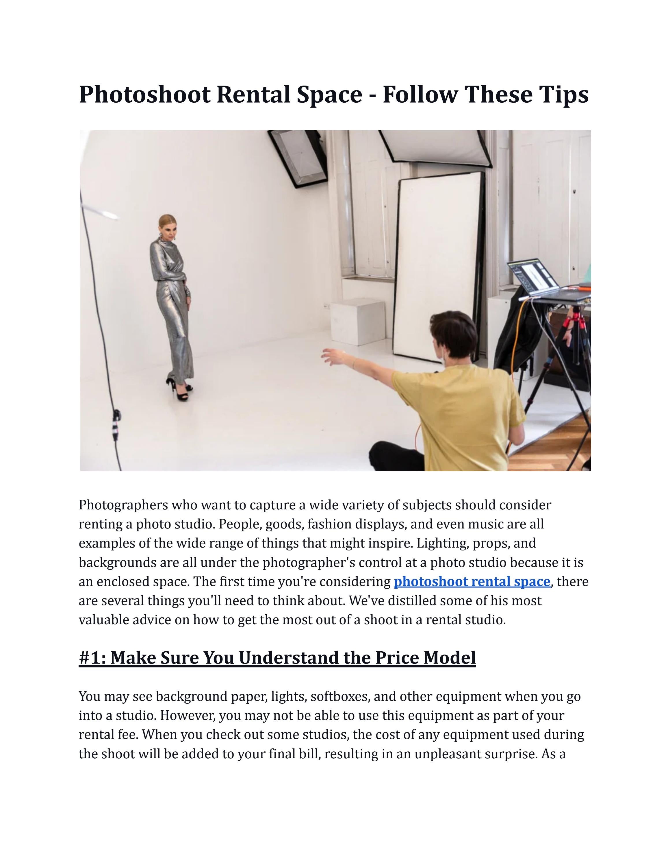 Photoshoot Rental Space Follow These Tips by Victoria Miller Issuu