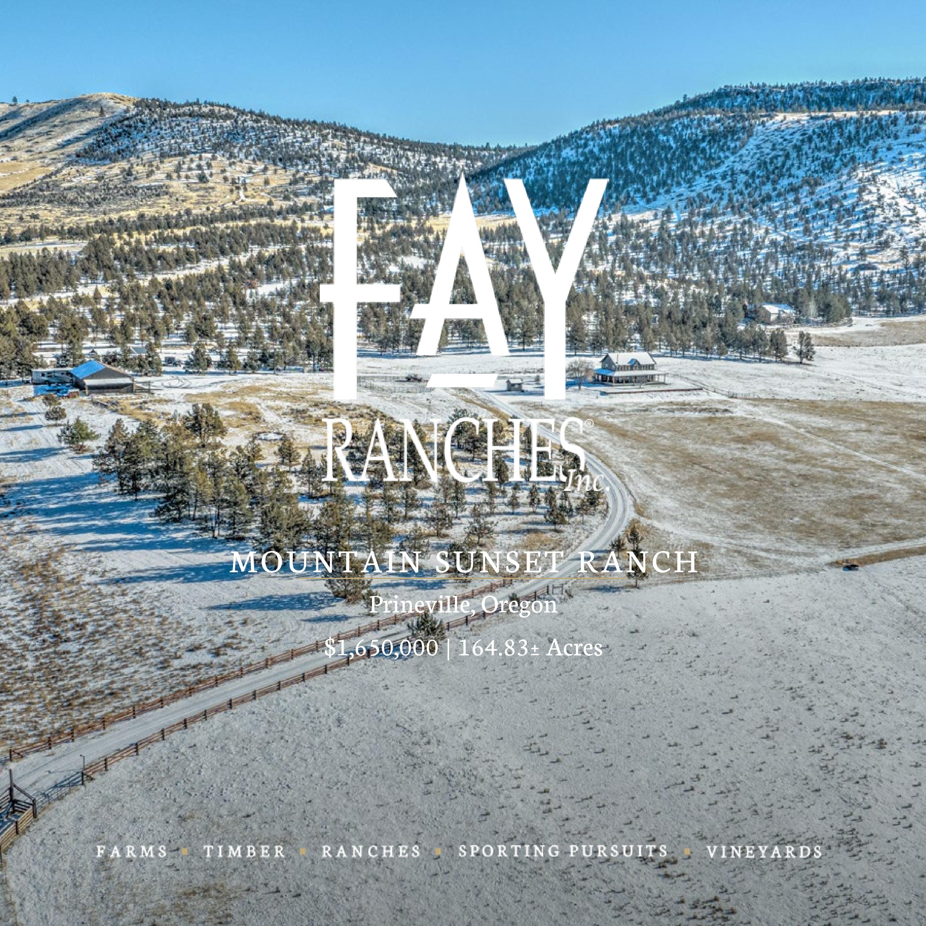 SOLD: Mountain Sunset Ranch | Fay Ranches by Fay Ranches - Issuu