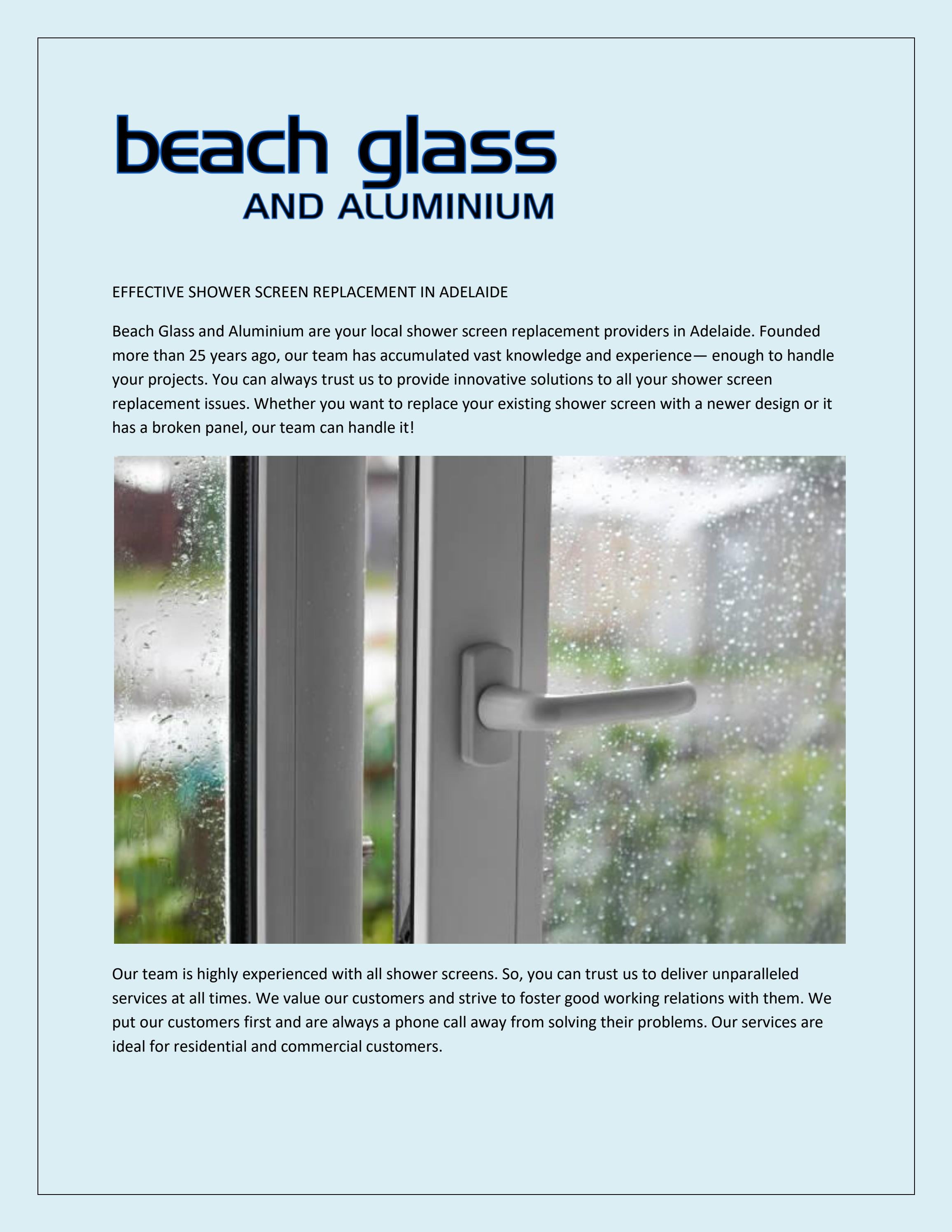 Best Shower Screen Replacement in Adelaide by beachglass2 Issuu