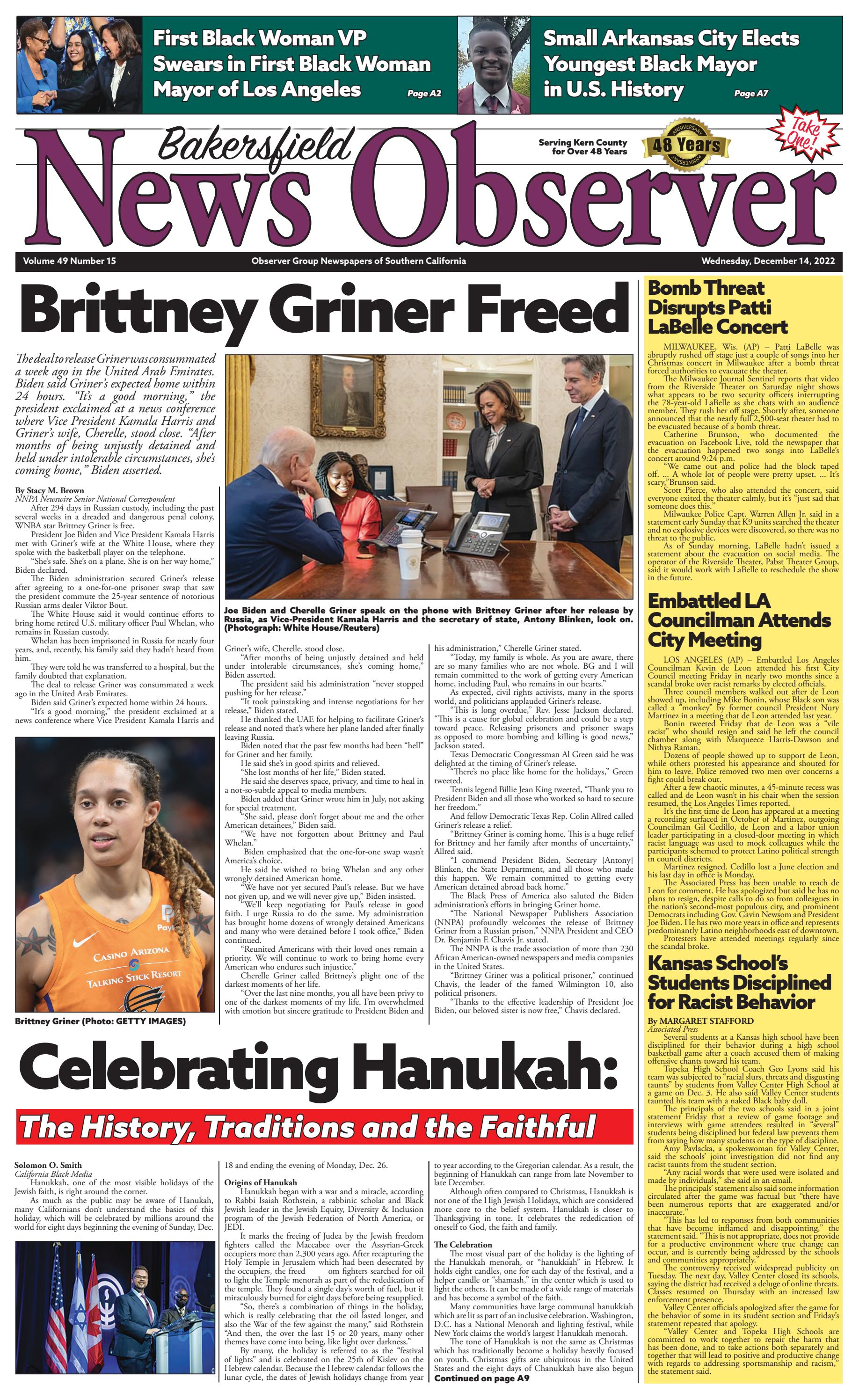 Bakersfield News Observer 12.14.22 by Observer Group Newspapers of