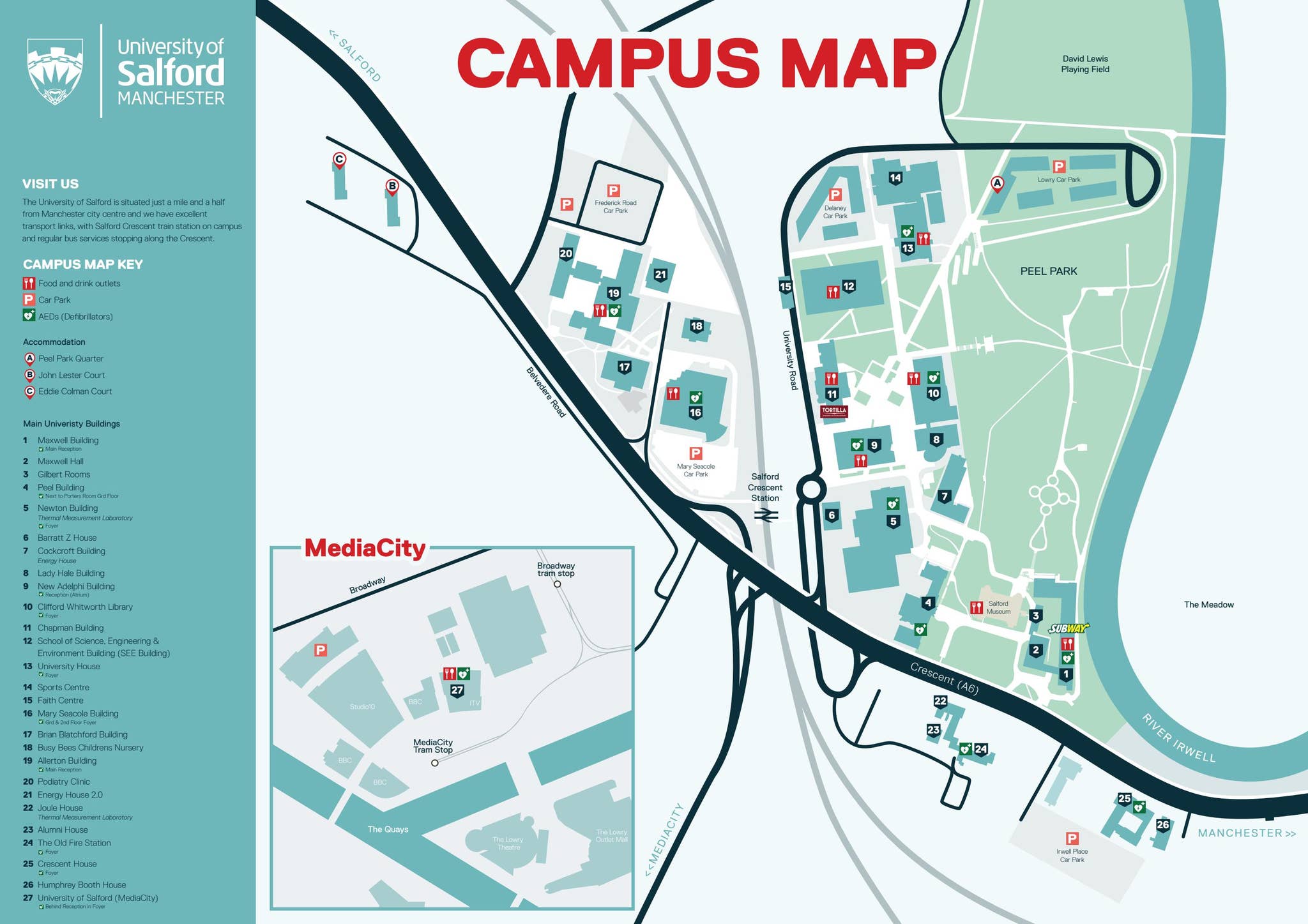 University of Salford: Campus Map by University of Salford - Issuu