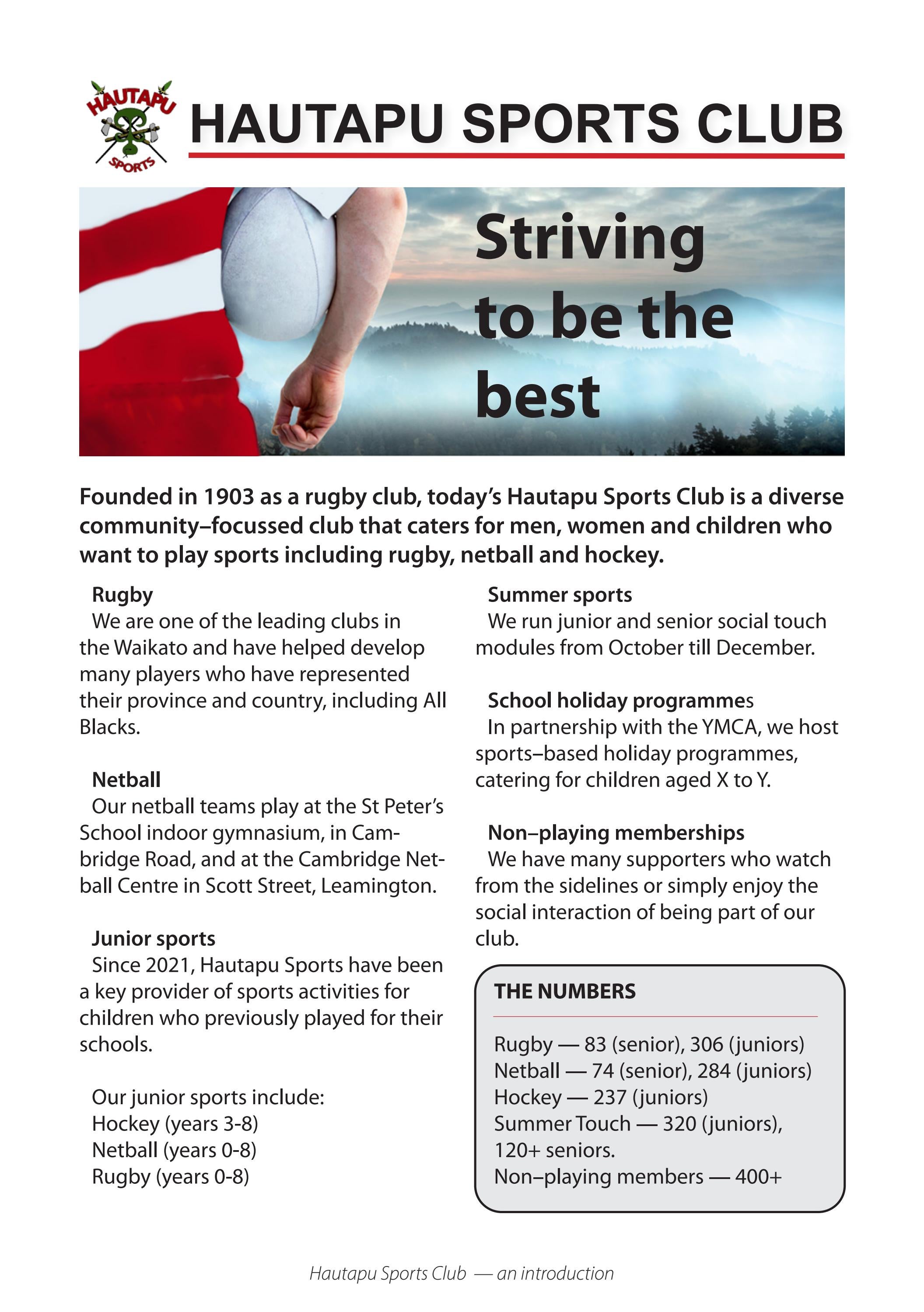 Introducing Hautapu Sports Club by Hautapu Sports Club Issuu