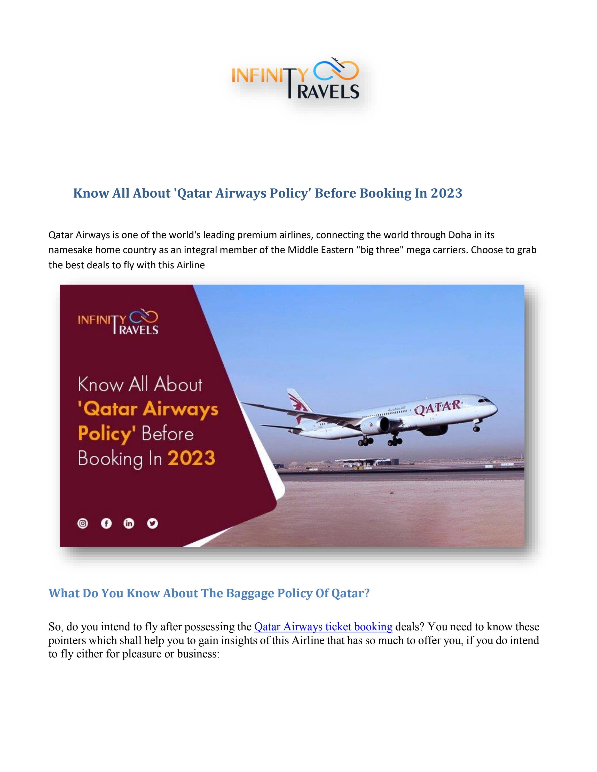 Know All About 'Qatar Airways Policy' Before Booking In 2023 by