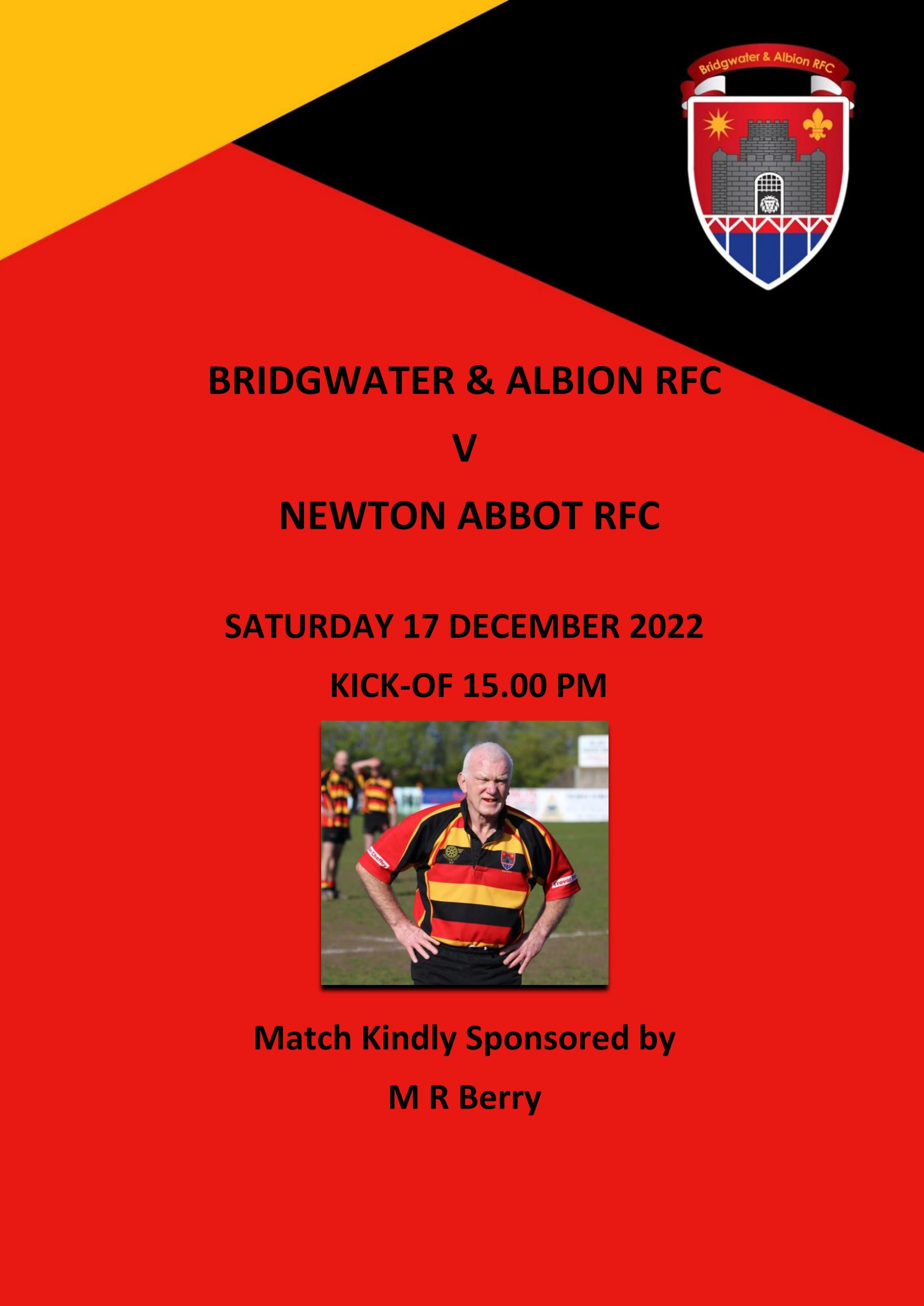 Bridgwater & Albion RFC v Newton Abbot RFC Programme by