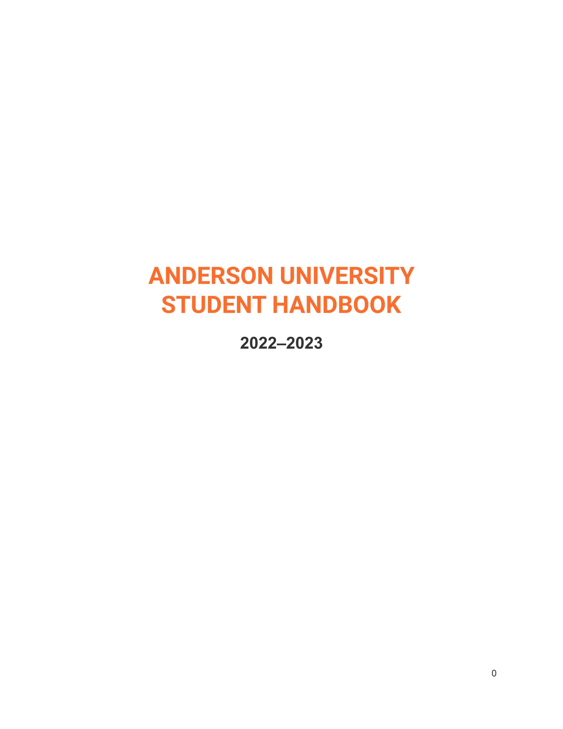 2022-2023 Student Handbook by Anderson University - Issuu