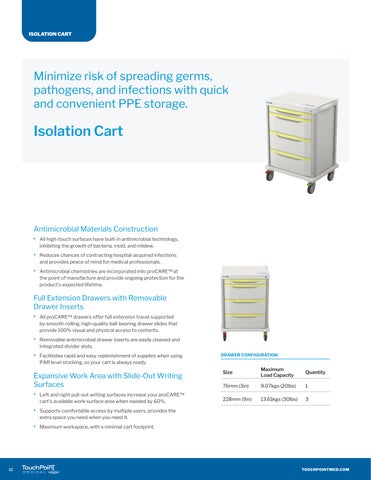 proCare Procedure Carts 家具手册 第 12 页