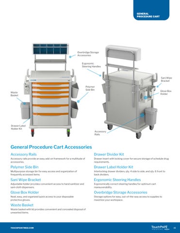 proCare Procedure Carts 家具手册 第 15 页