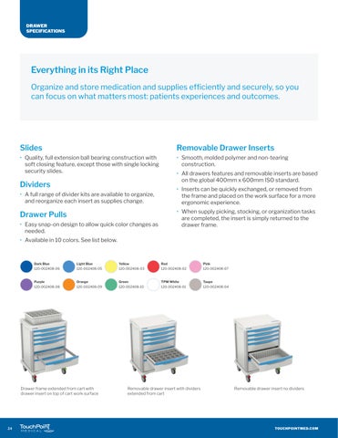 proCare Procedure Carts 家具手册 第 24 页