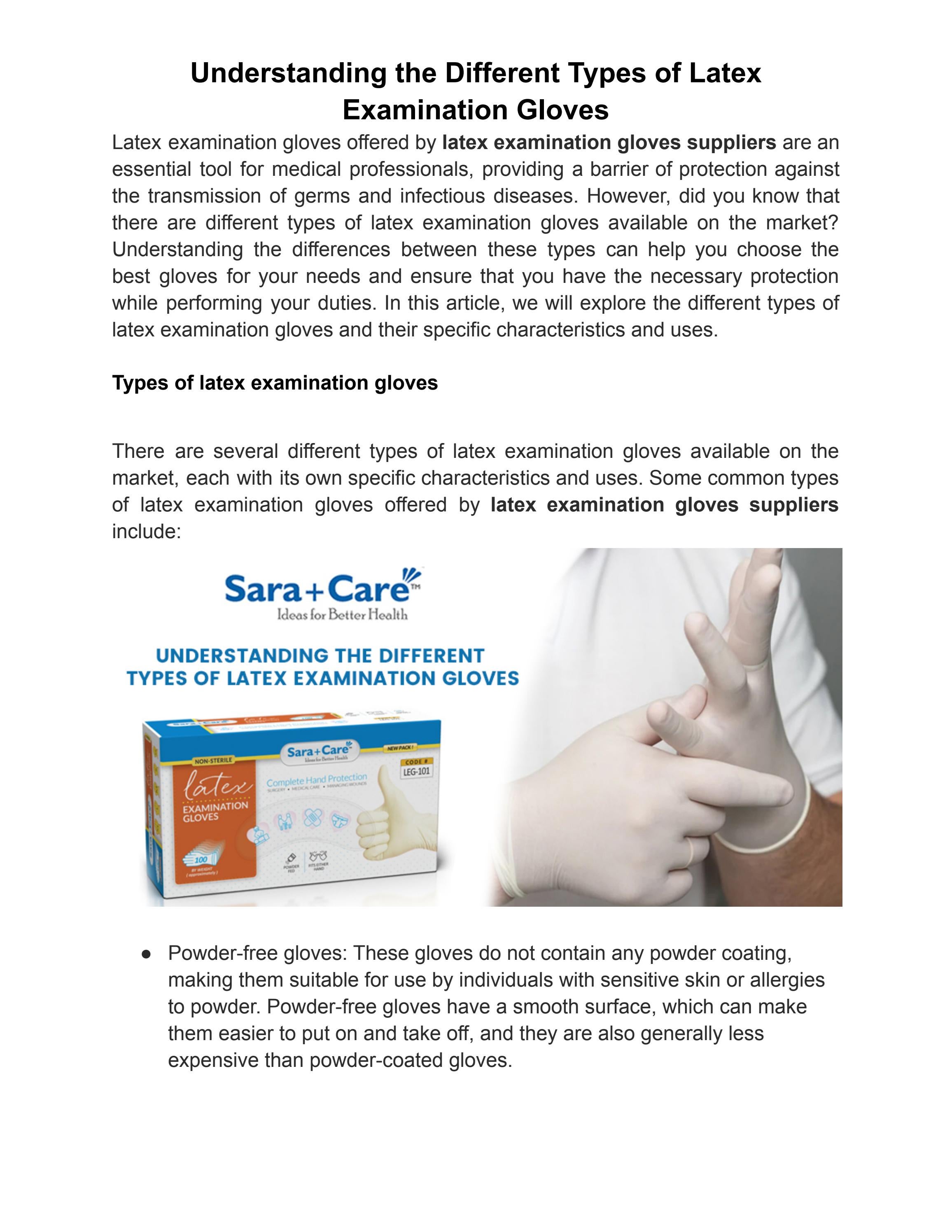 Understanding the Different Types of Latex Examination Gloves by Sara