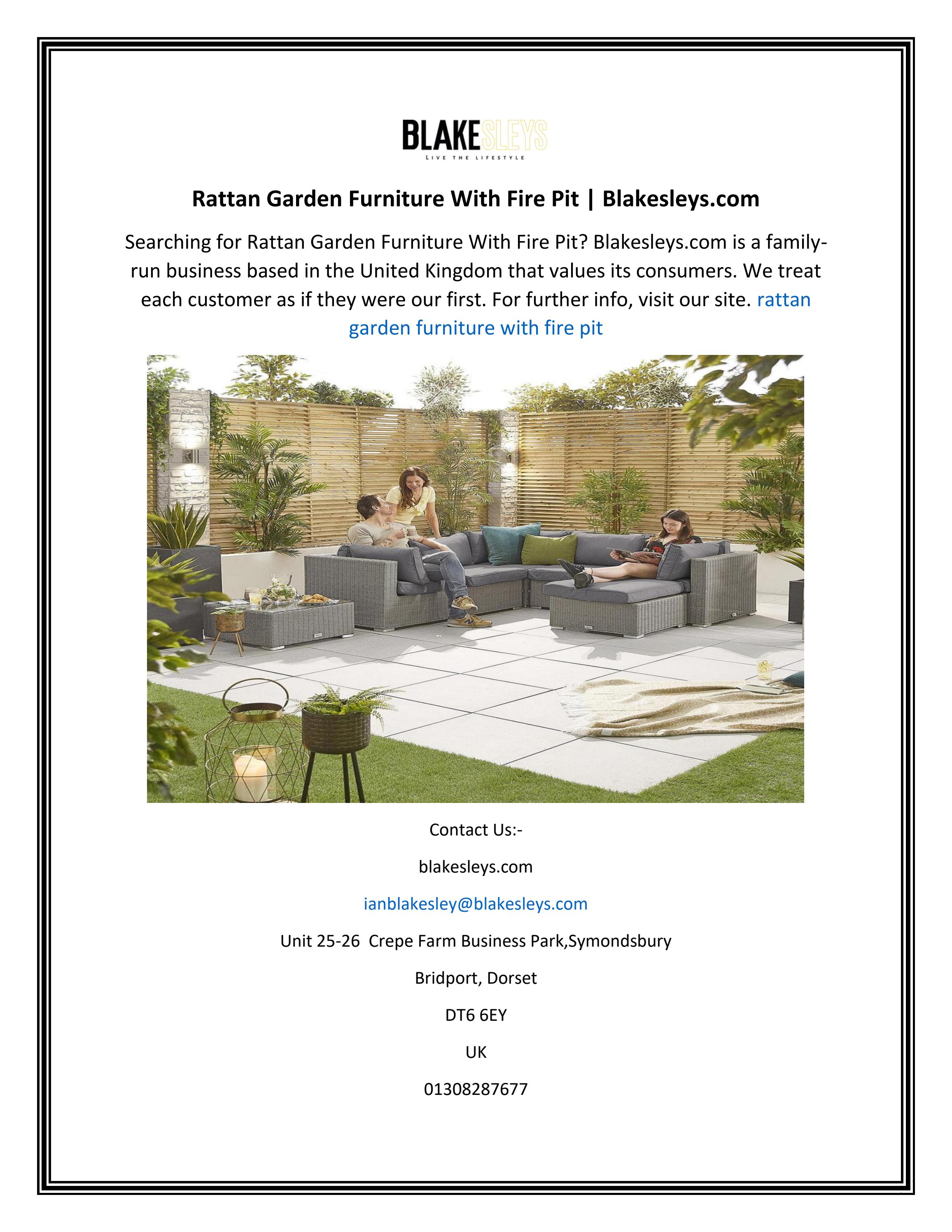 Rattan Garden Furniture With Fire Pit by blakesleys