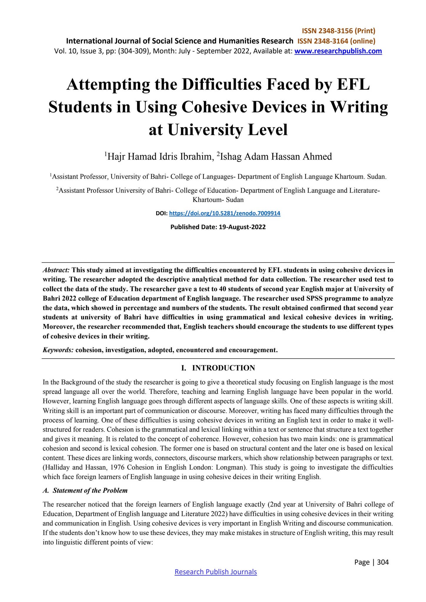 Efl University Students’ Difficulties In The Essay Writing Process – CWPCHL