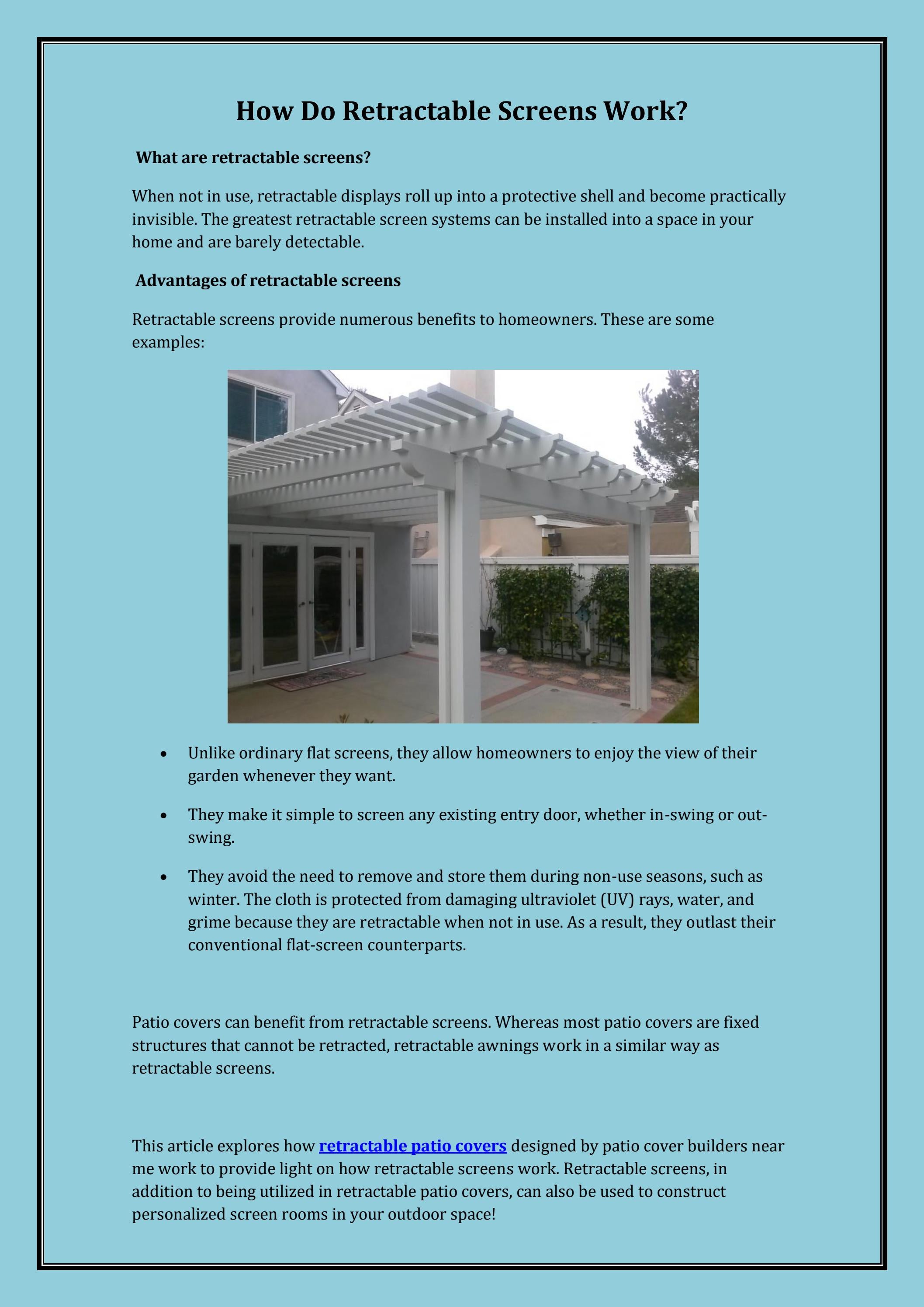 How Do Retractable Screens Work? by Patio covers Issuu