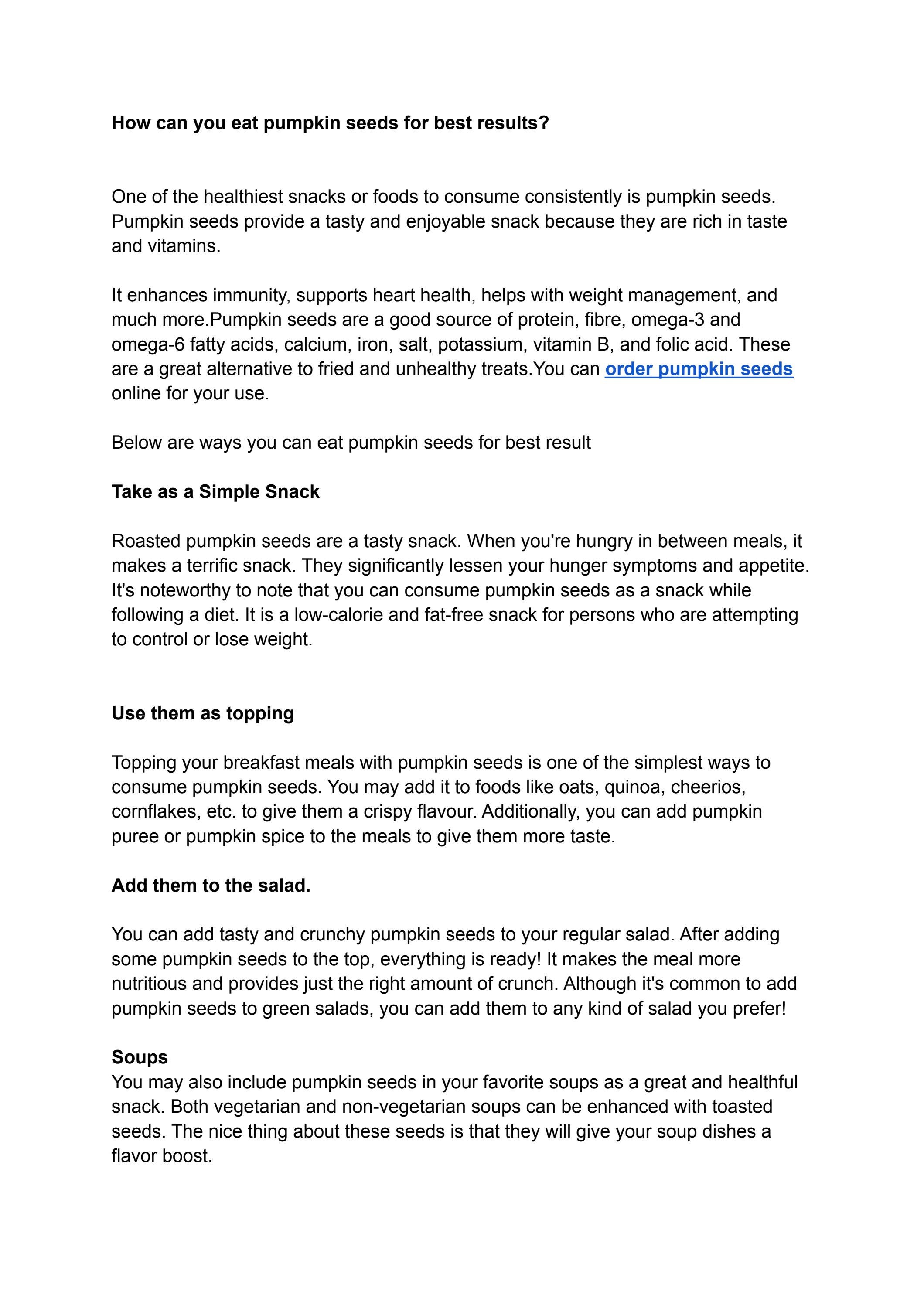 How can you eat pumpkin seeds for best results? by Satvikk Issuu