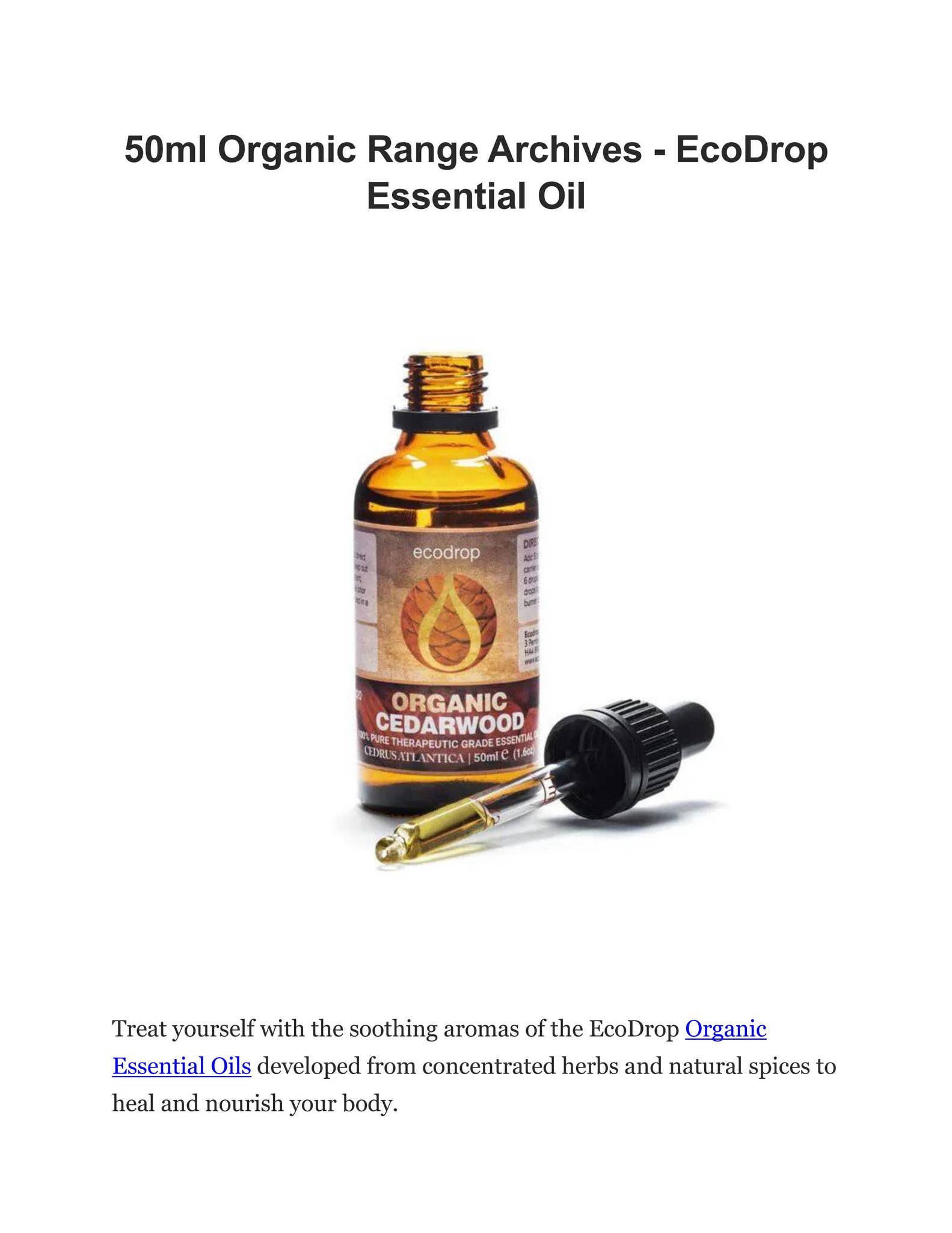50ml Organic Range Archives - EcoDrop Essential Oil by Ecodrop ...