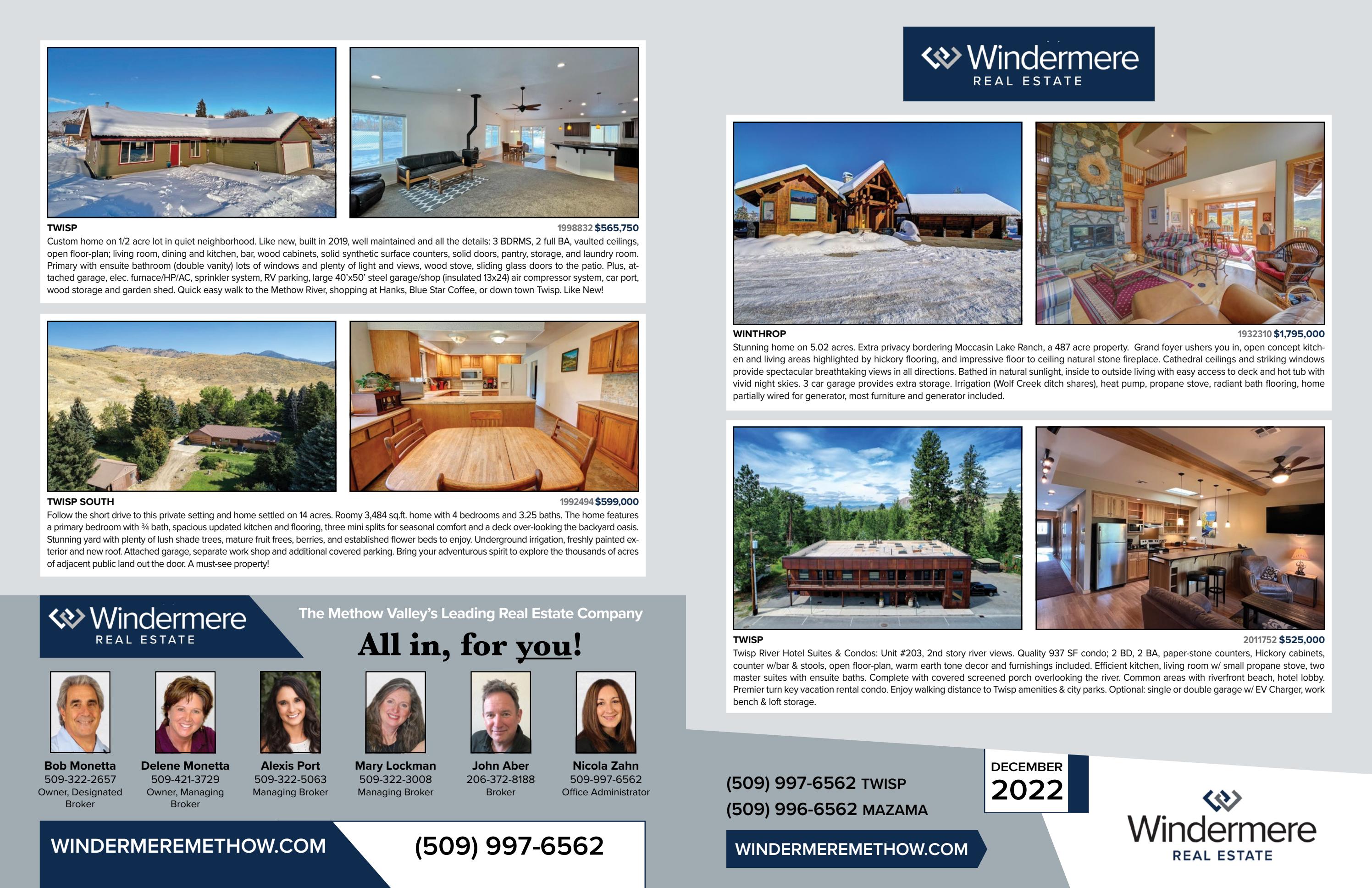 Windermere Methow Valley Real Estate December 2022 Catalogue by